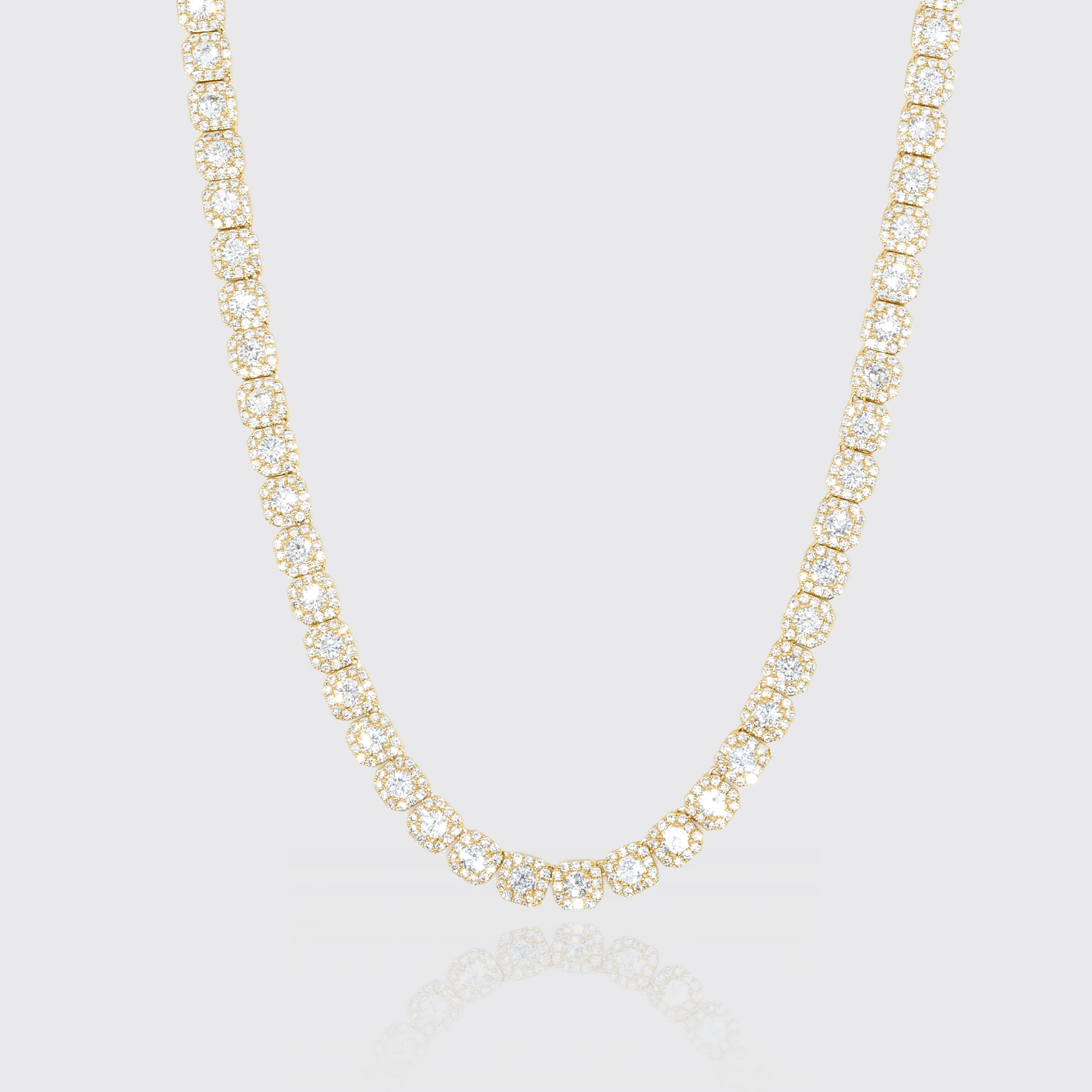 10mm Clustered Tennis Chain - Gold - Image 5