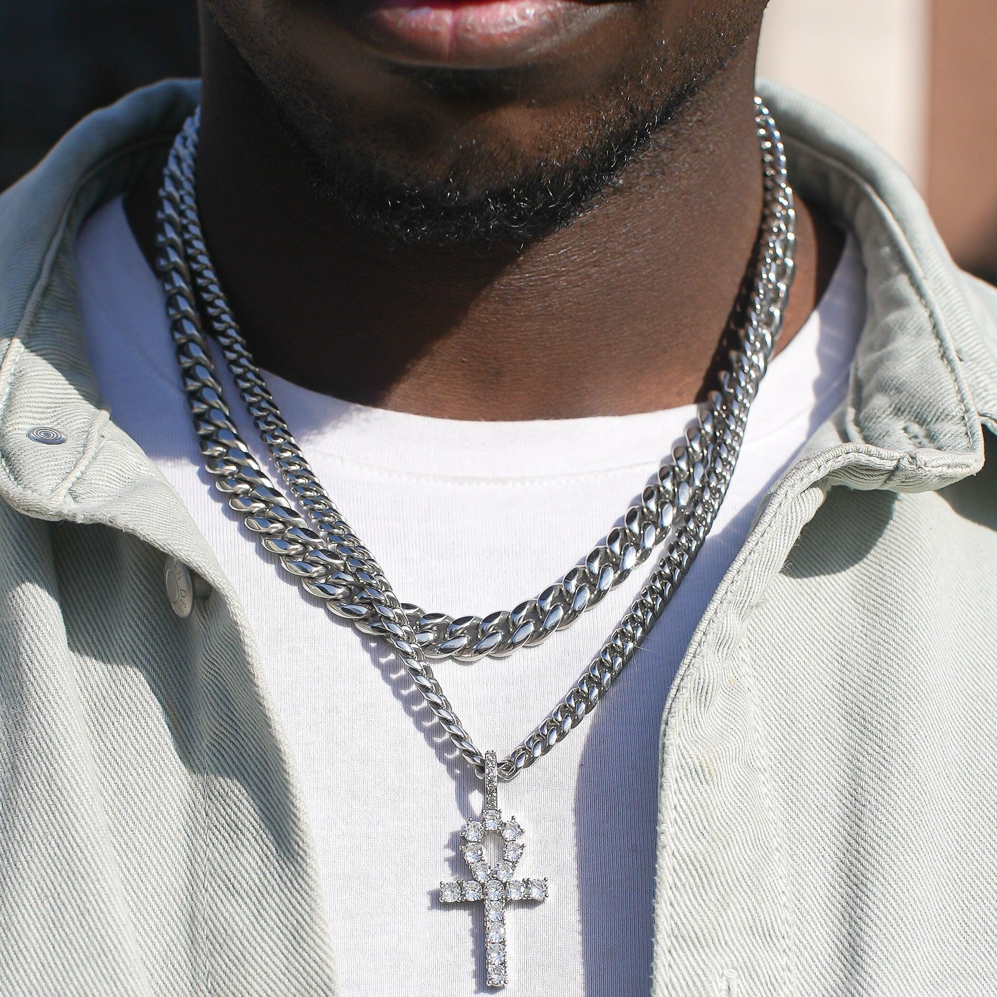 10mm Cuban Chain - White Gold - Image 4