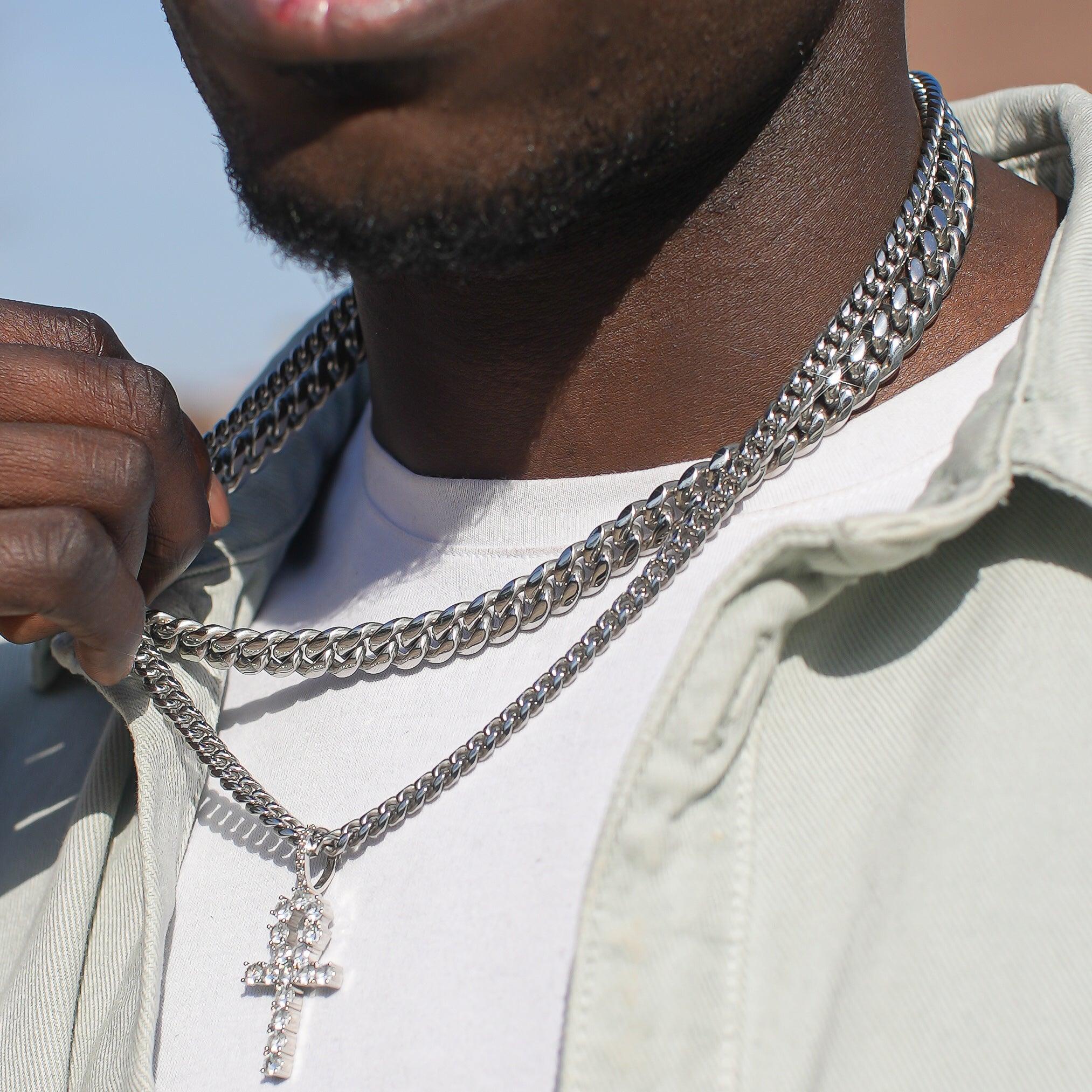 10mm Cuban Chain - White Gold - Image 5