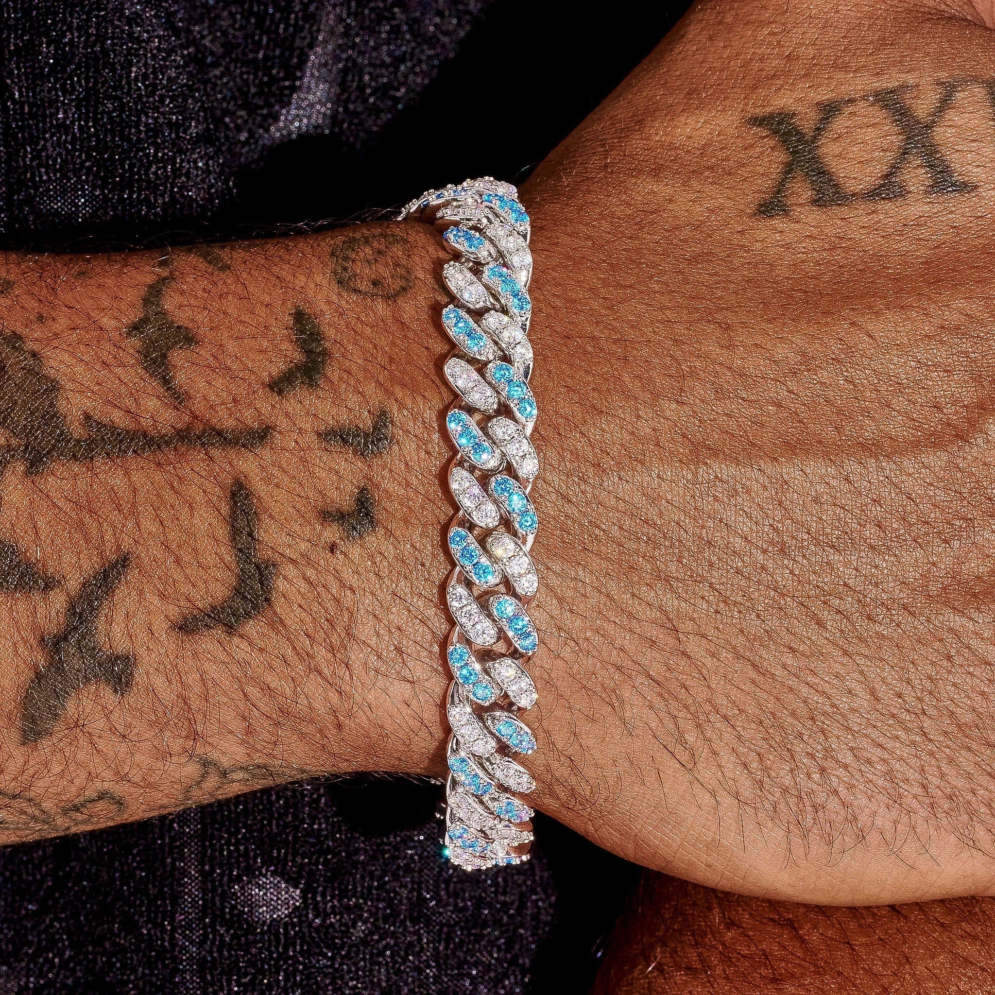 10mm Iced Cuban Bracelet - Two Tone - Image 3