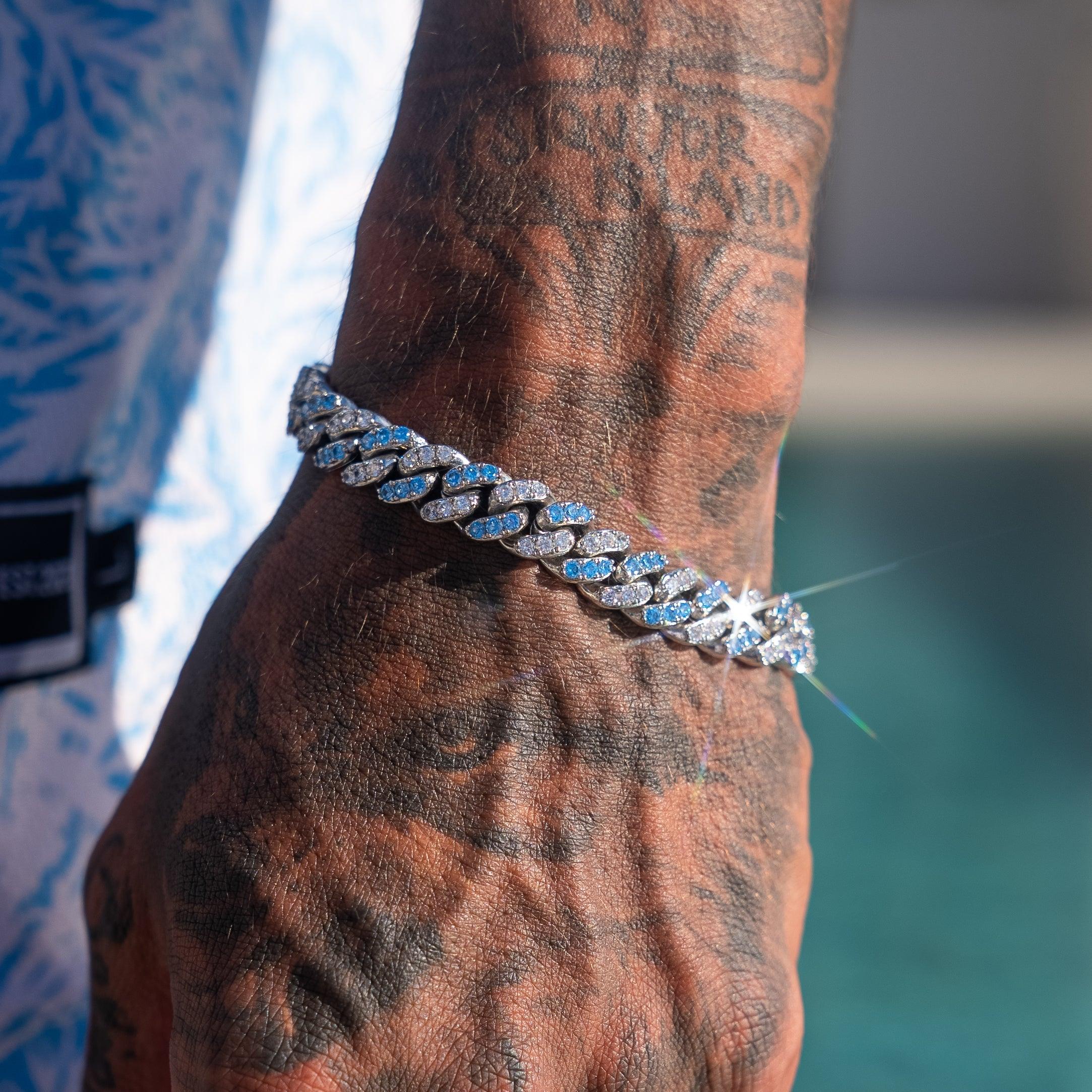 10mm Iced Cuban Bracelet - Two Tone - Image 5