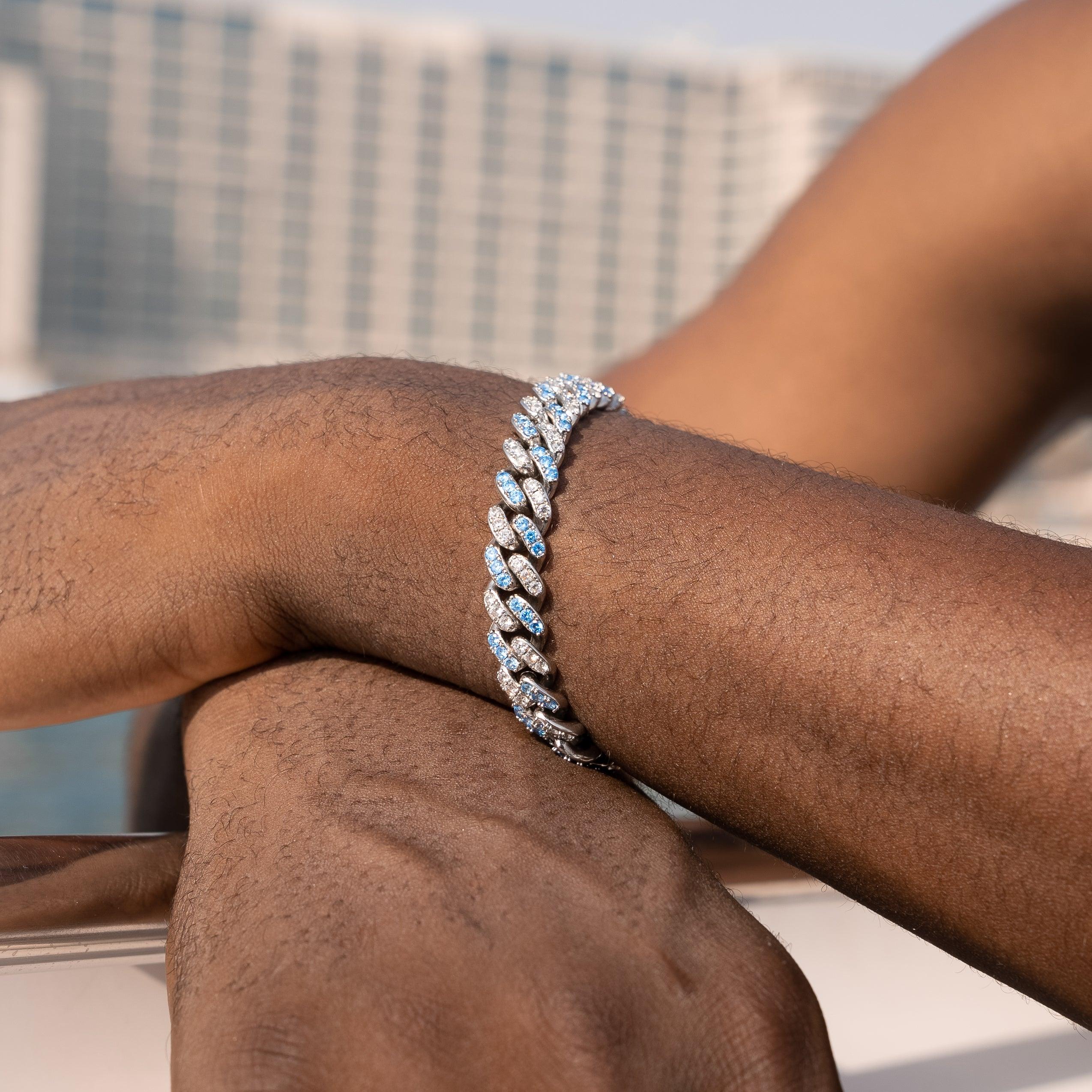 10mm Iced Cuban Bracelet - Two Tone - Image 6