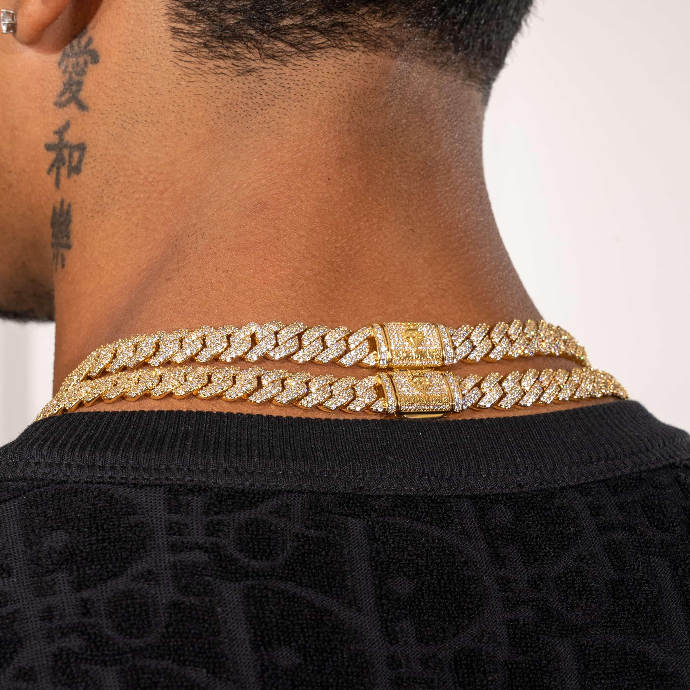 10mm Moissanite Monaco Chain - 18k Gold - D Color - IF - Image 3