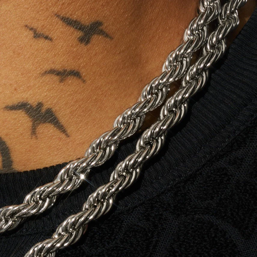8mm Rope Chain - White Gold - Image 3