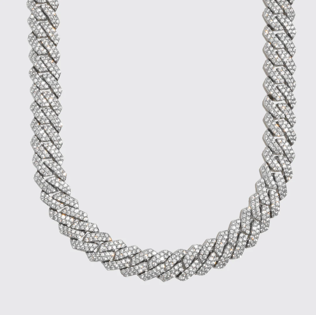 14mm Monaco Chain - White Gold - Image 6