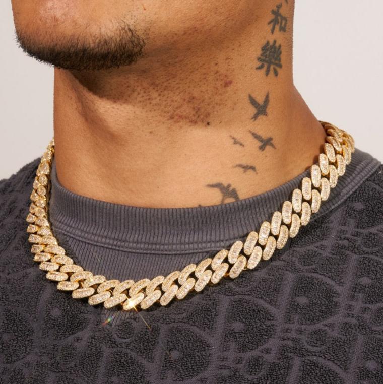 17mm Baguette Link Cuban Chain - Gold - Image 7
