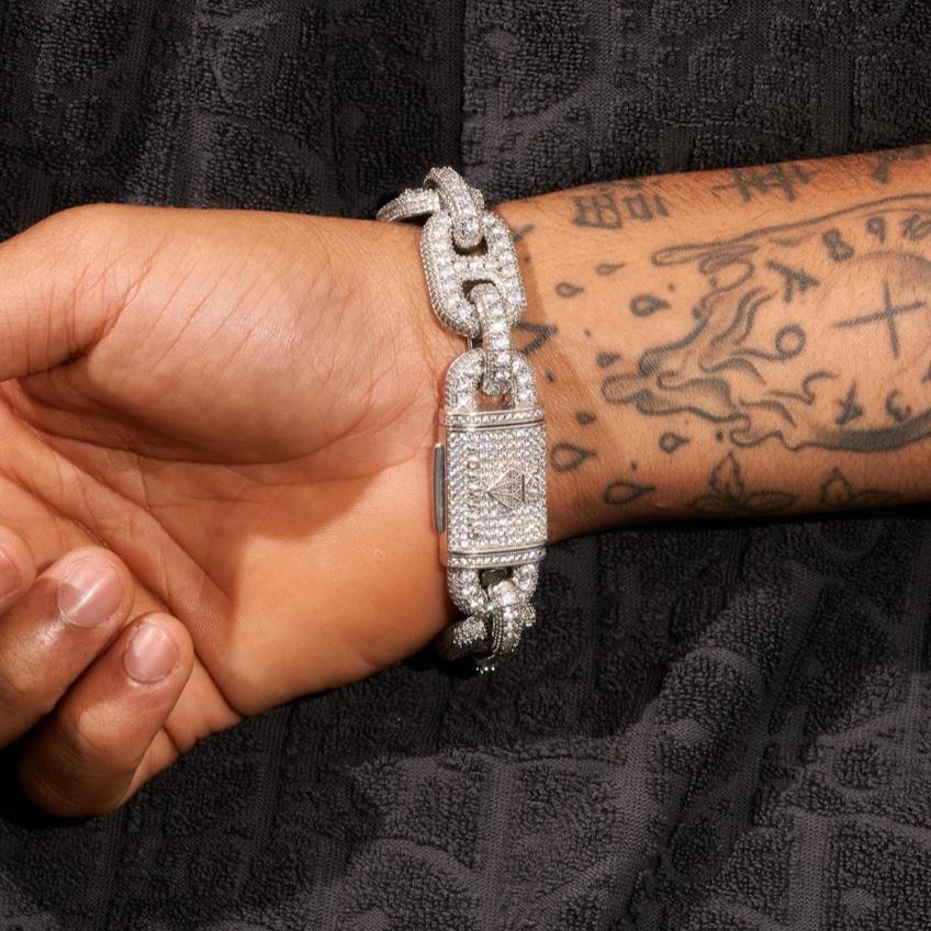 17mm G-Link Diamond Bracelet - White Gold - Image 6