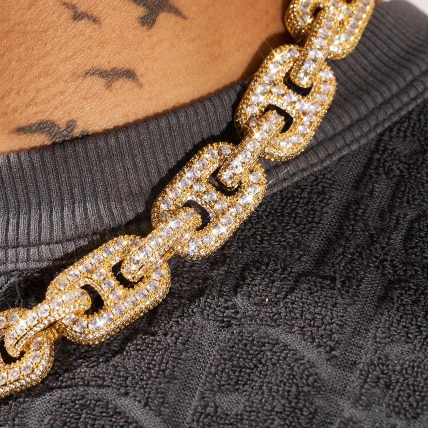 17mm G-Link Diamond Chain - Gold - Image 3