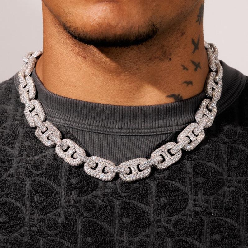 17mm G-Link Diamond Chain - White Gold - Image 4