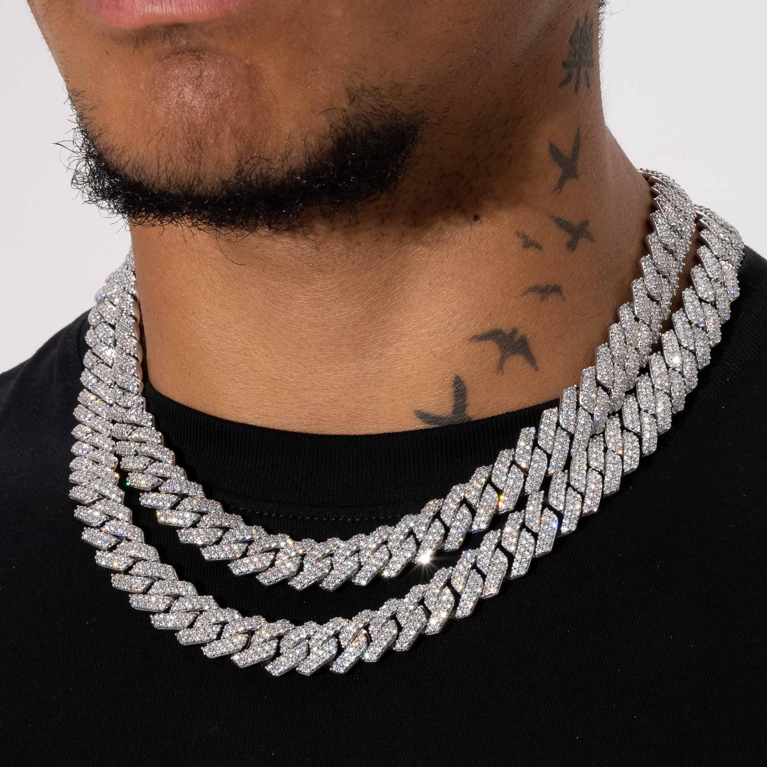 14mm Monaco Chain - White Gold - Image 3