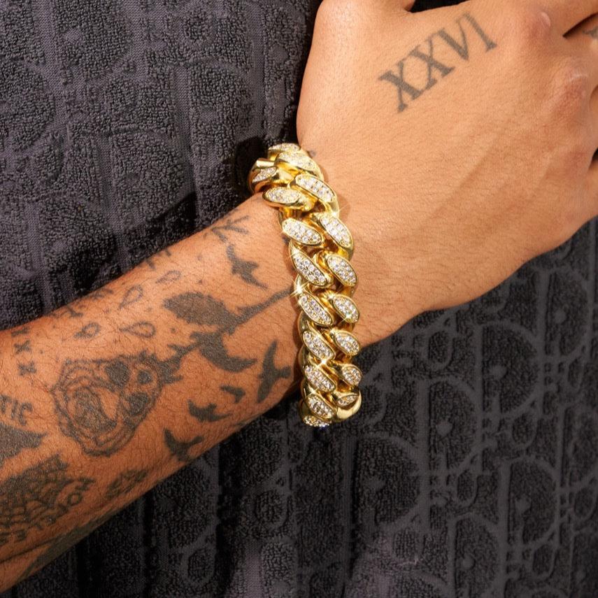 19mm Cuban Bracelet - Gold - Image 4