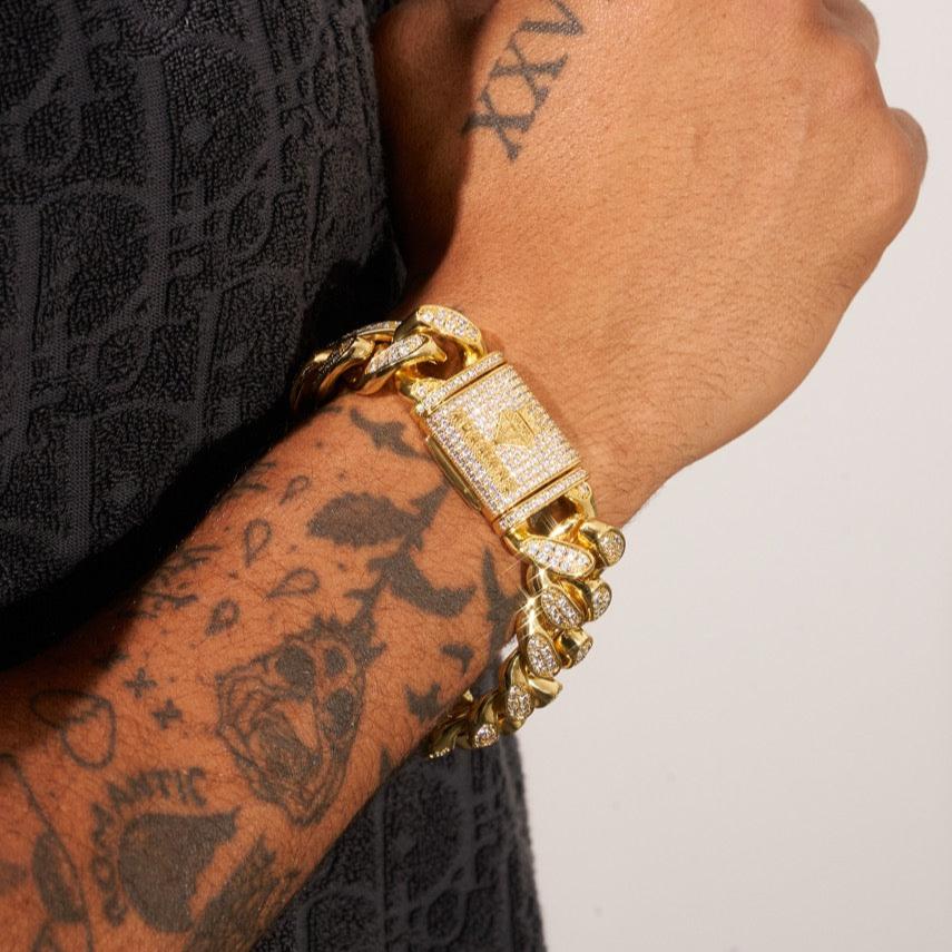 19mm Cuban Bracelet - Gold - Image 5