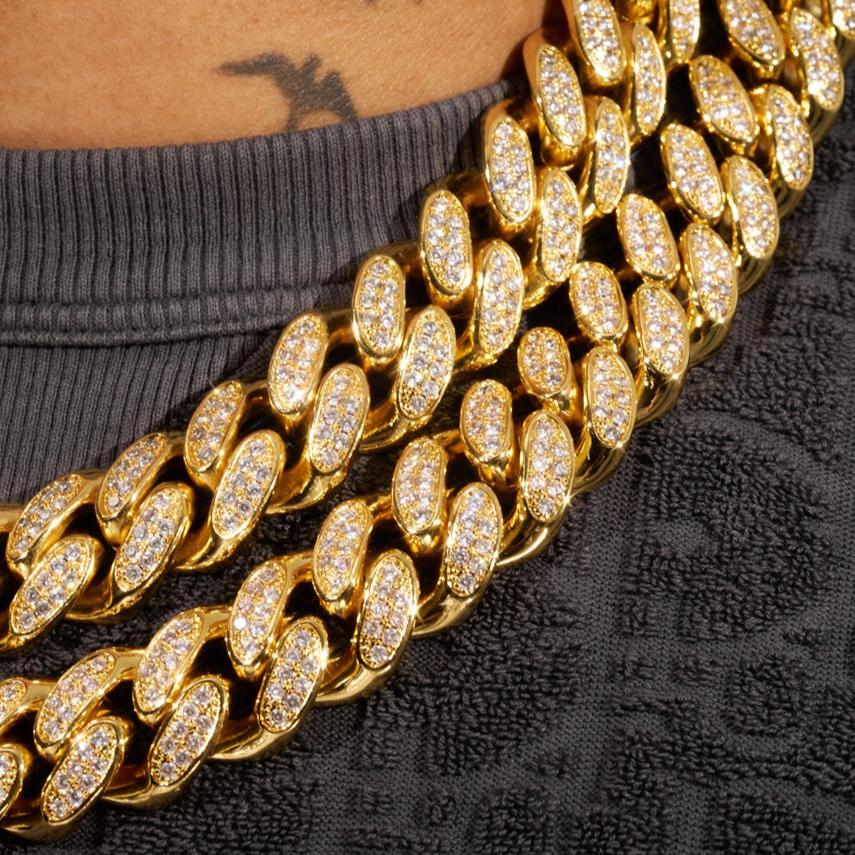 19mm Iced Cuban Chain - Gold - Image 2