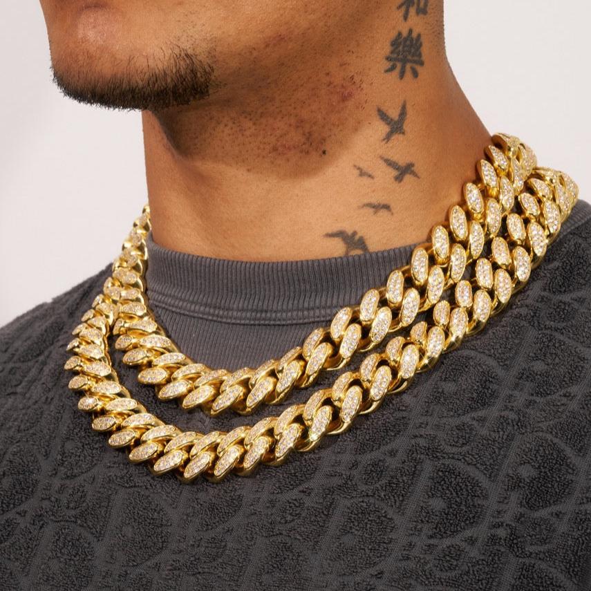 19mm Iced Cuban Chain - Gold - Image 3