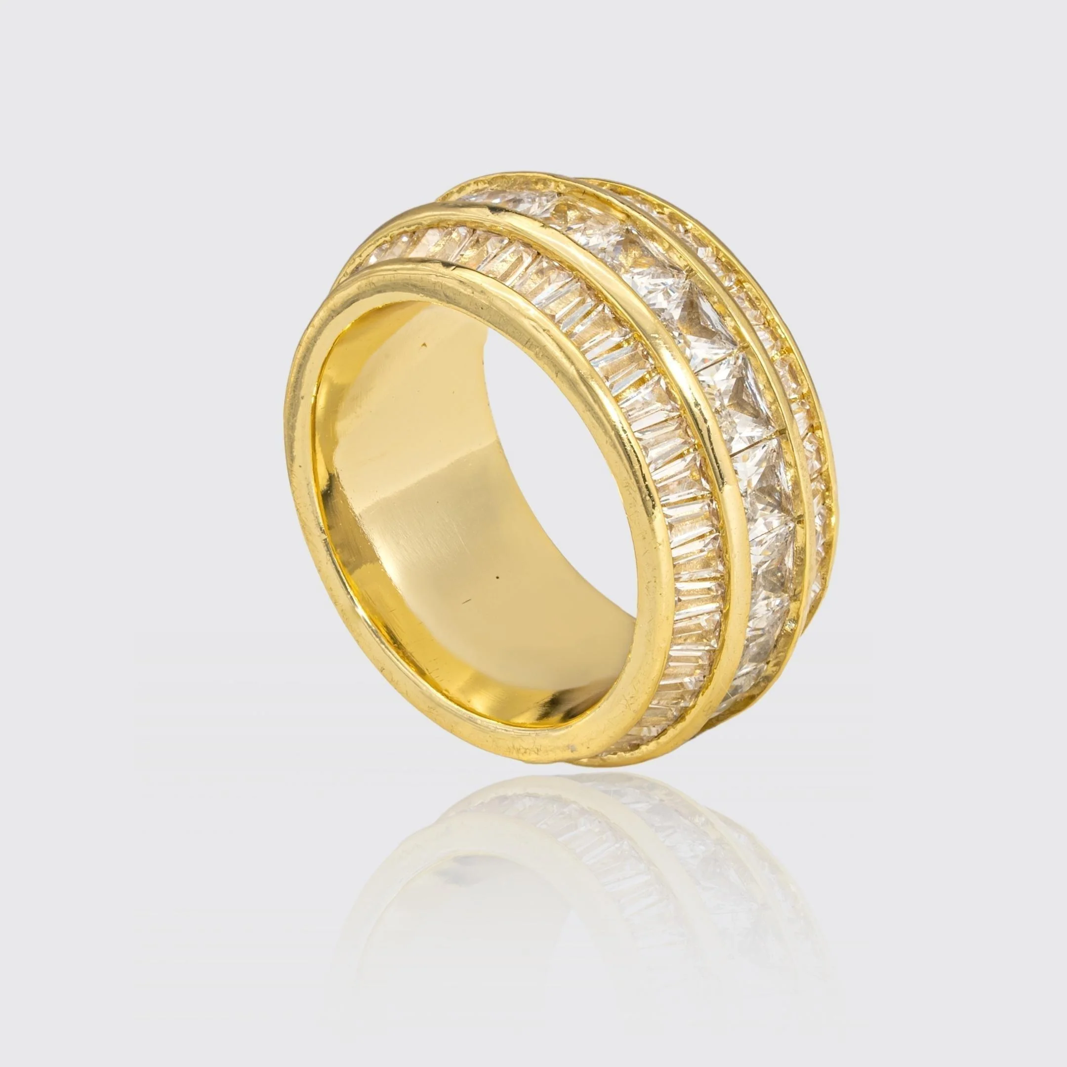 3 Row Baguette Ring - Gold