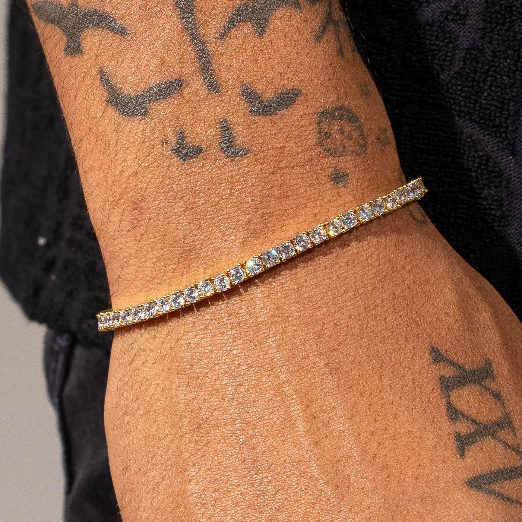 3mm Moissanite Tennis Bracelet - 18k Gold - D Color - IF