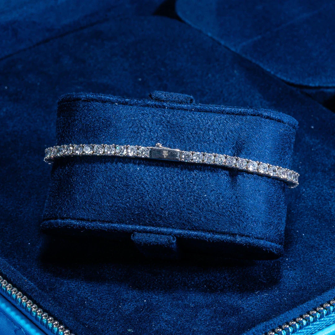4.6CT 3mm Moissanite Tennis Bracelet - Silver - D Color - VVS1 - Image 3