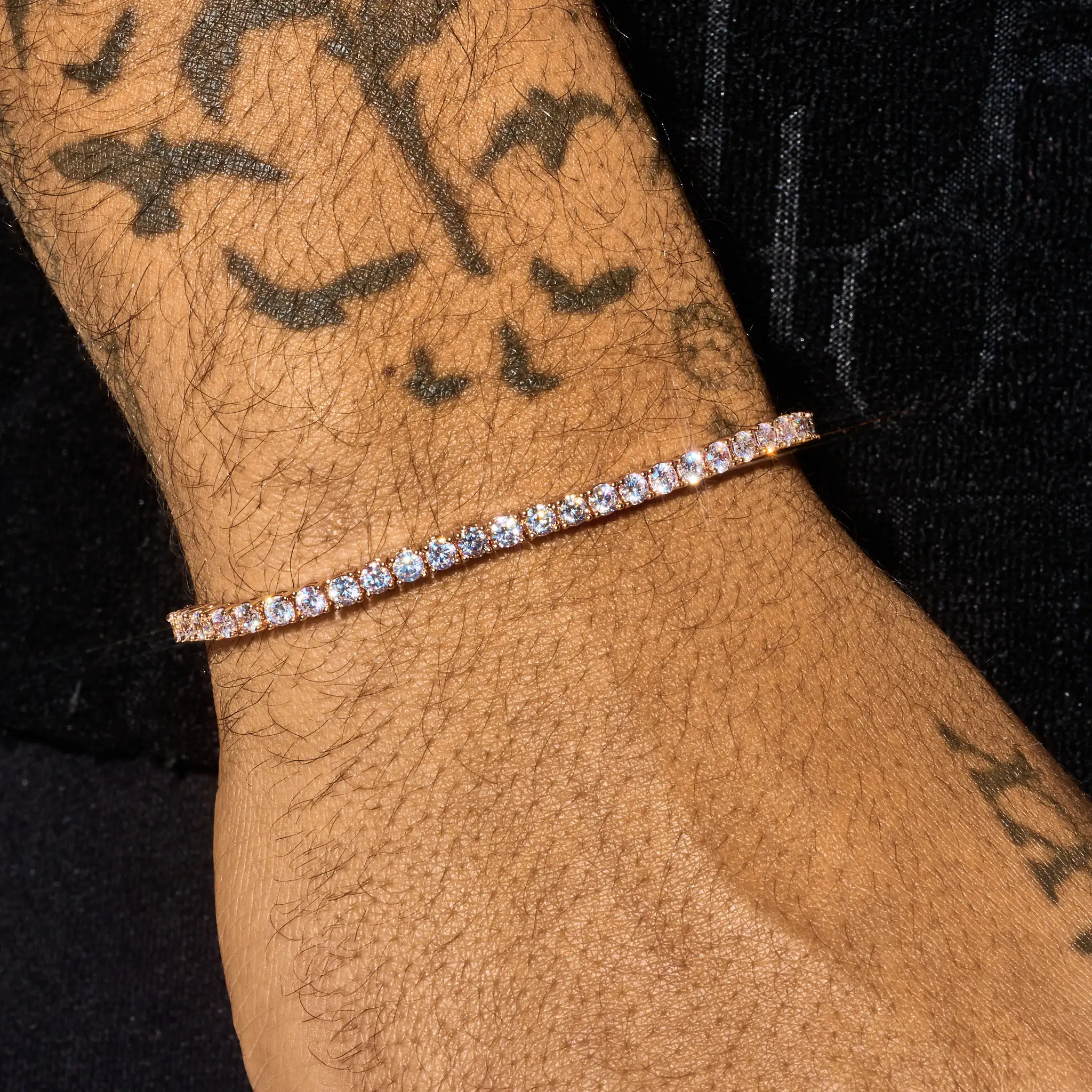 3mm Tennis Bracelet - Rose Gold - Image 3