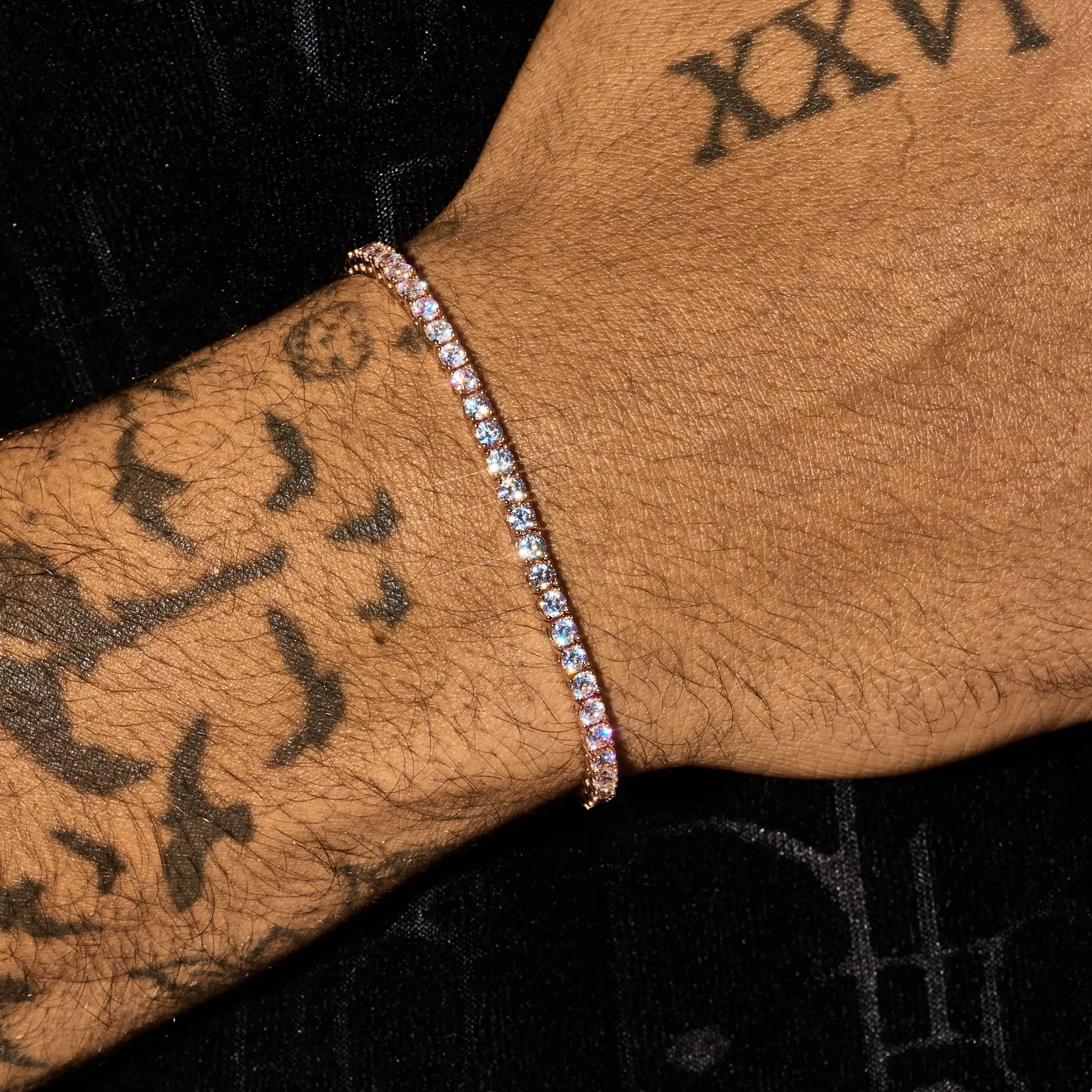 3mm Tennis Bracelet - Rose Gold - Image 4