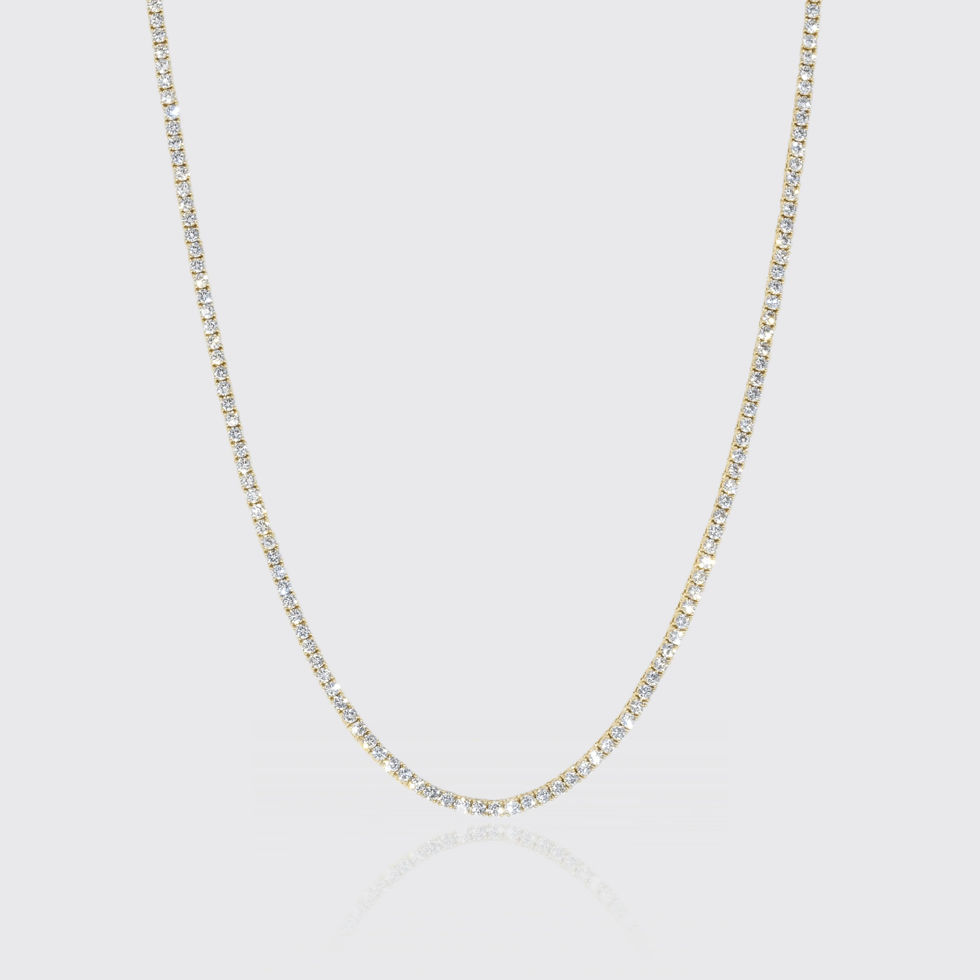 3mm Diamond Tennis Chain - 14k Gold - Image 5