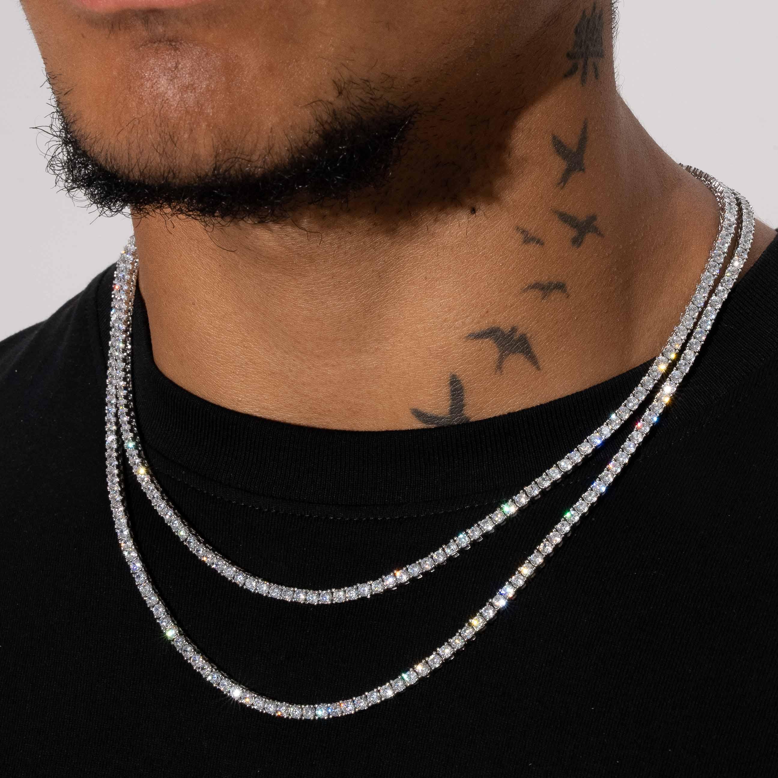3mm Tennis Chain - White Gold - Image 3