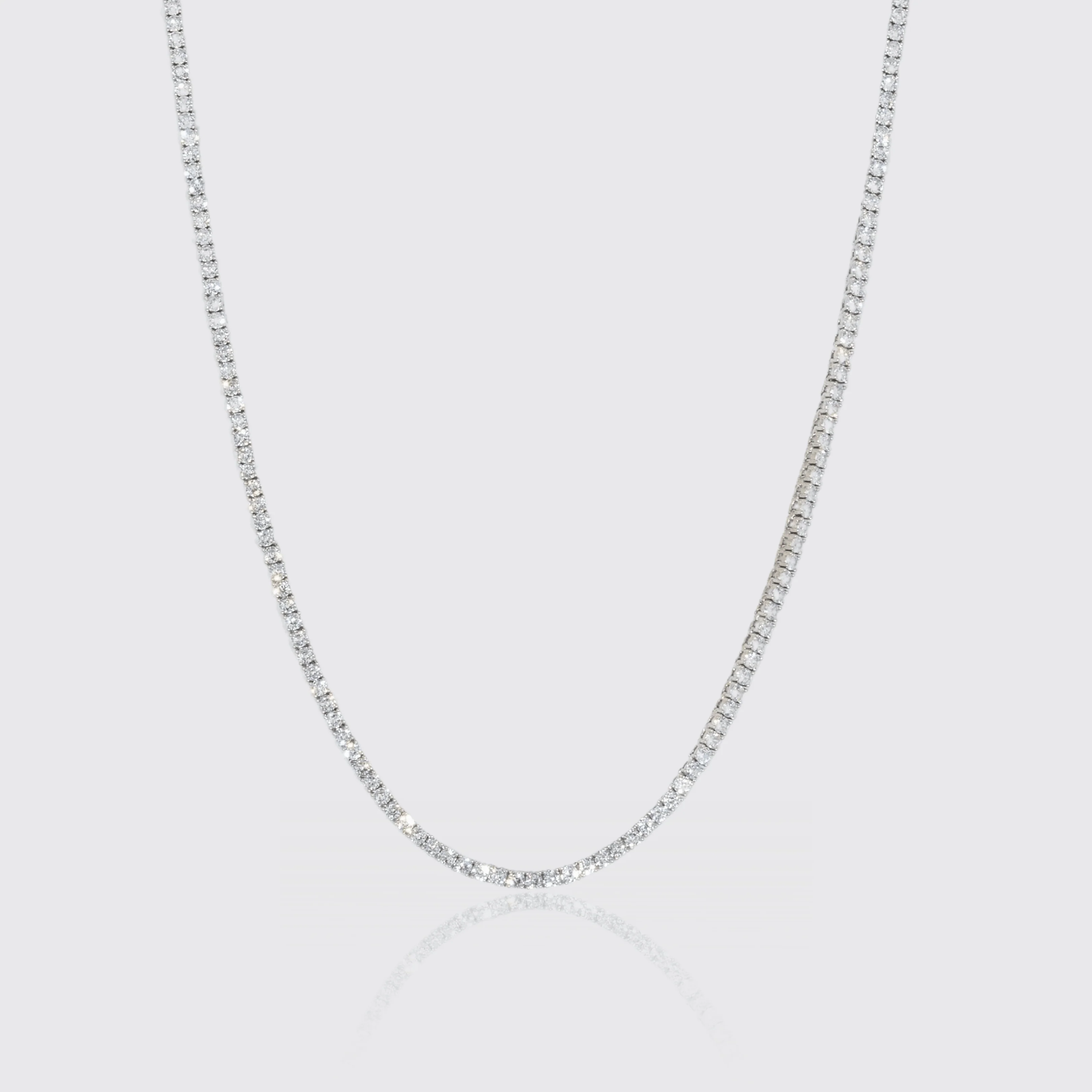 3mm Tennis Chain - White Gold - Image 4
