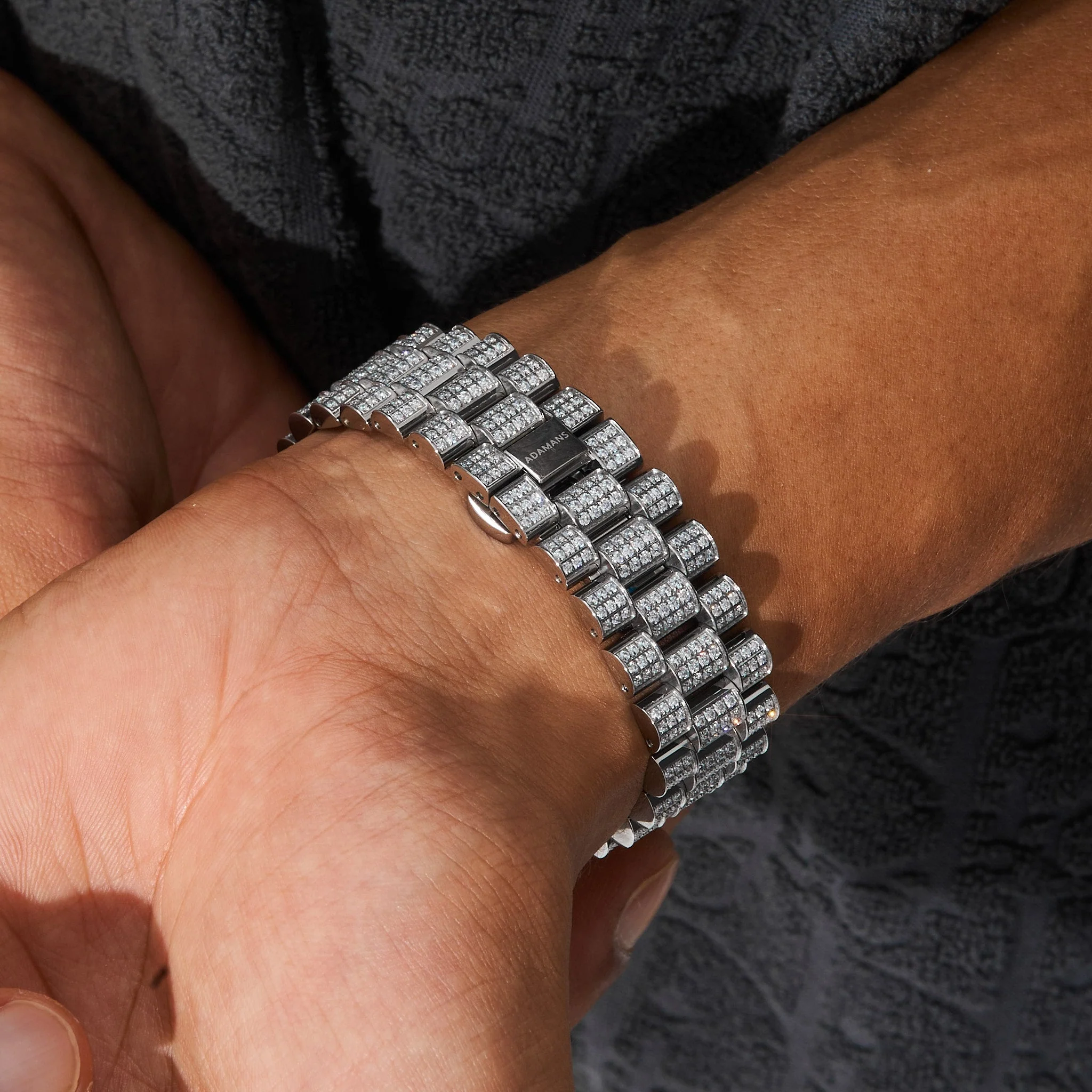 41mm Diamond Presidential Watch - Black Face - White Gold - Image 5