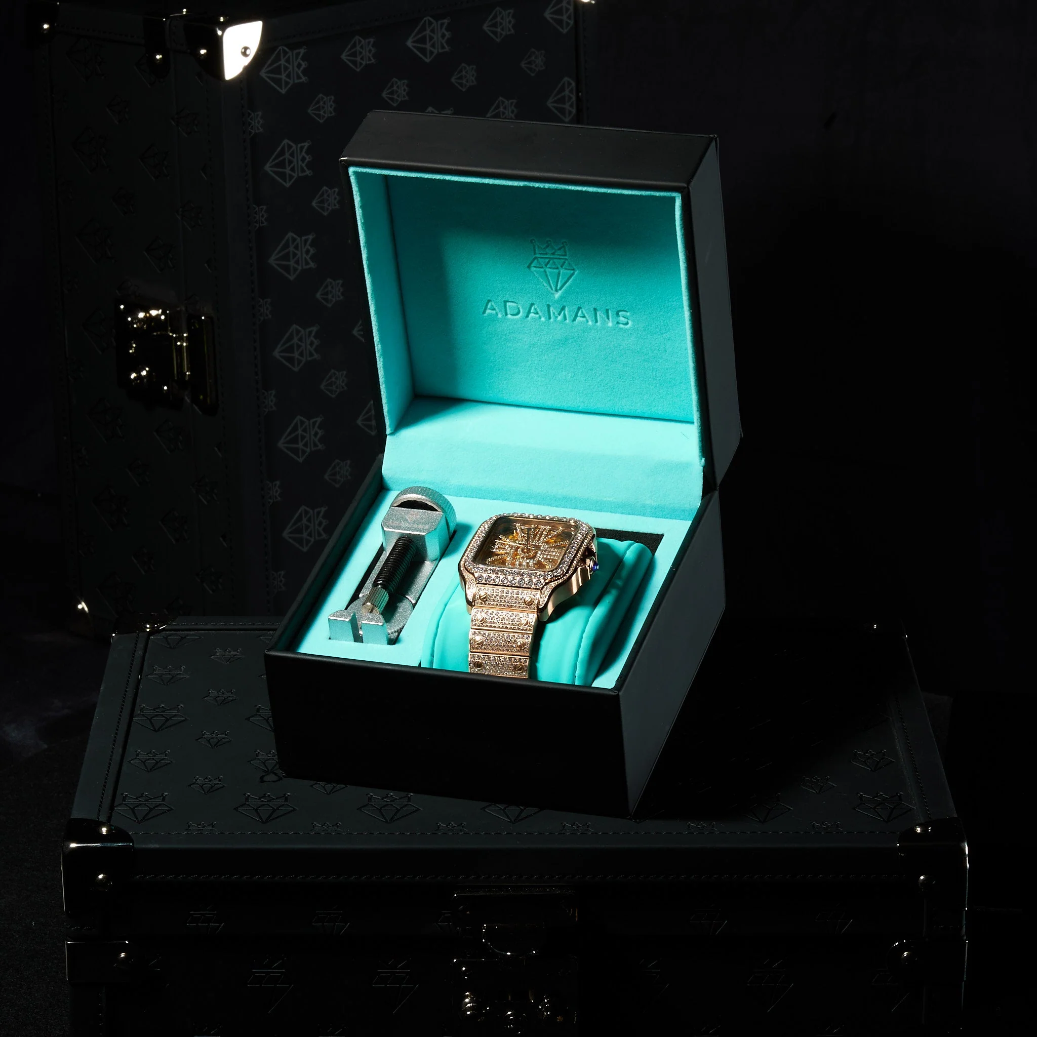42mm Paved VVS Diamond Skeleton Watch - Rose Gold - Image 3