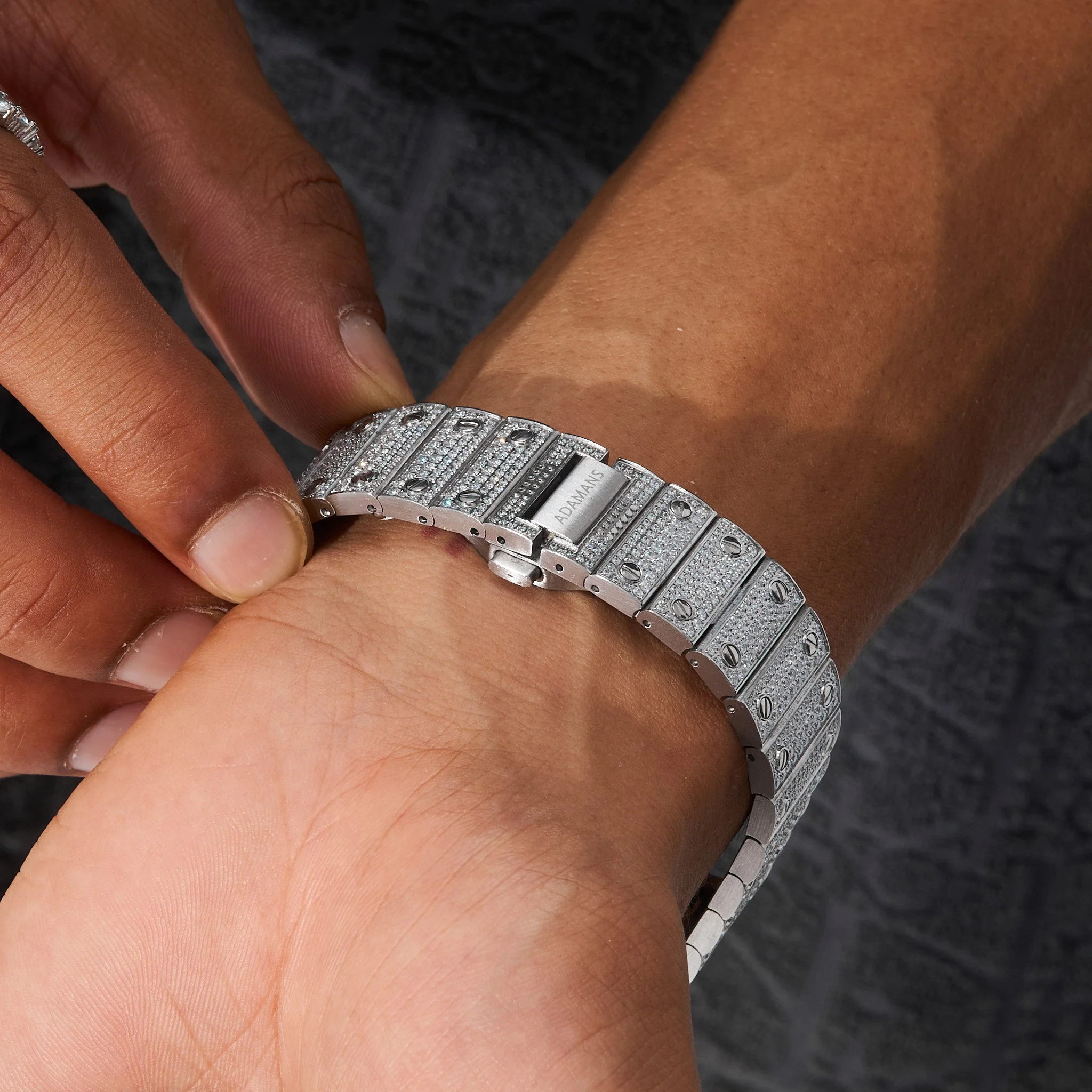 42mm Paved VVS Diamond Skeleton Watch - White Gold - Image 4
