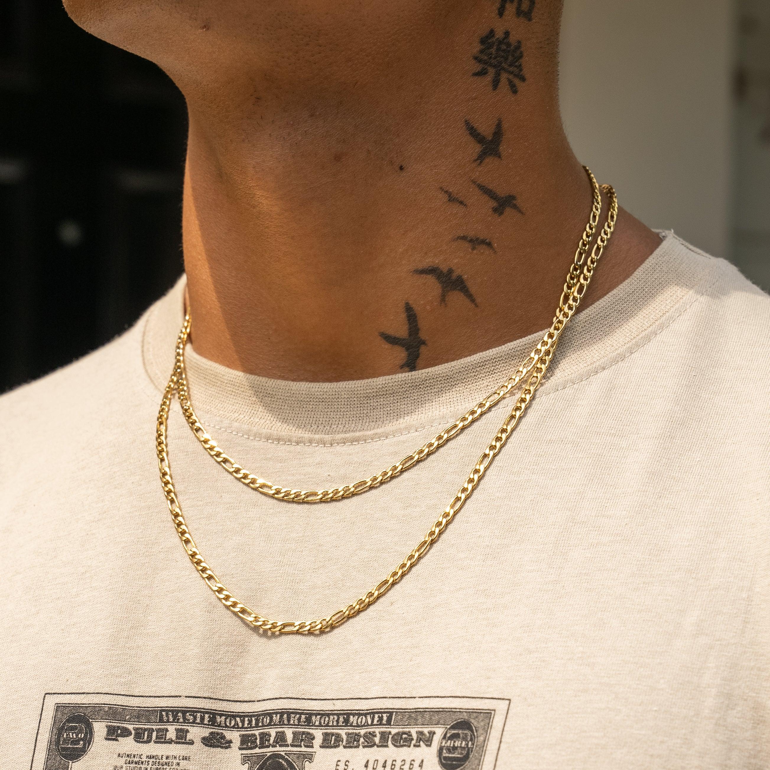 4mm Figaro Chain - Gold - Image 2