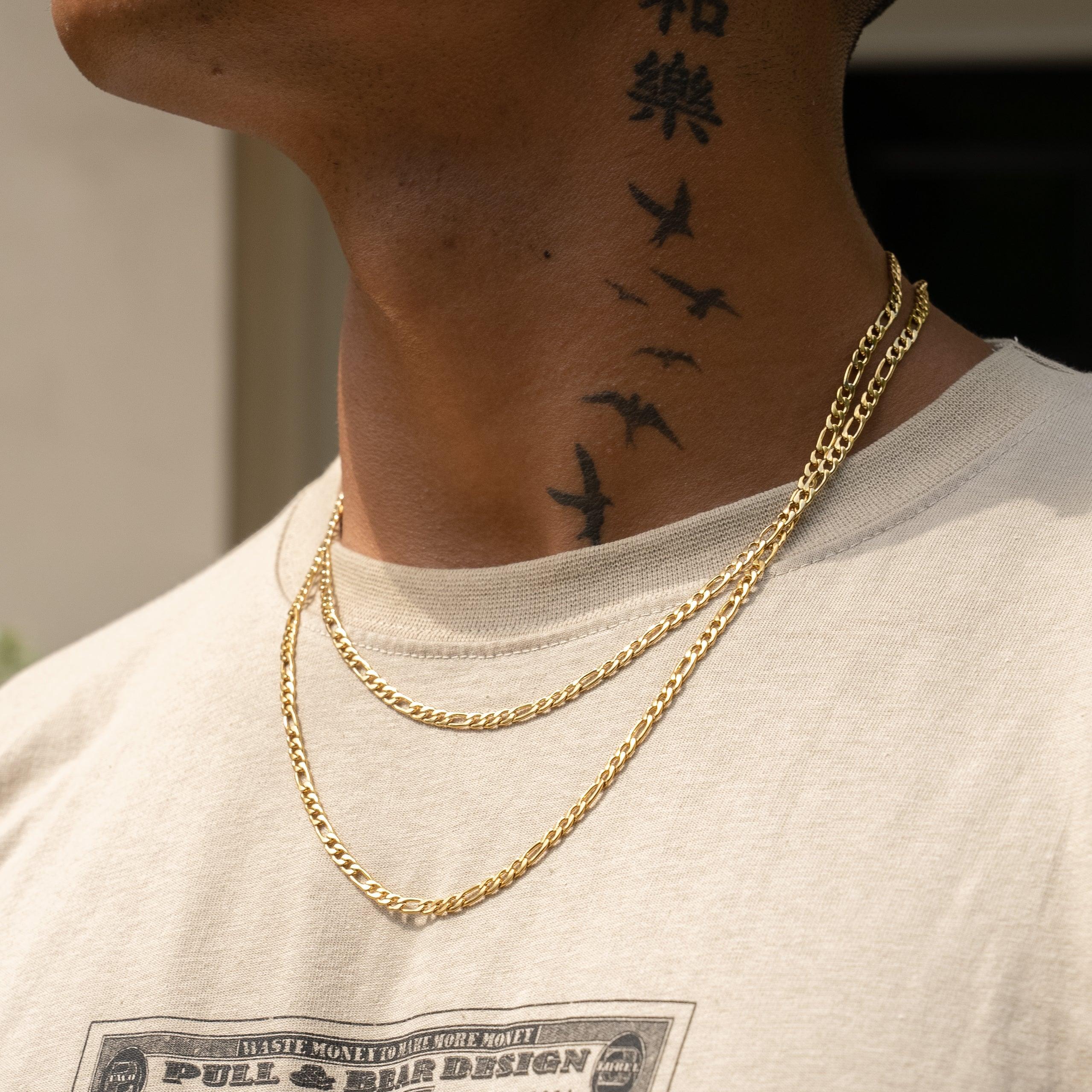 4mm Figaro Chain - Gold - Image 3