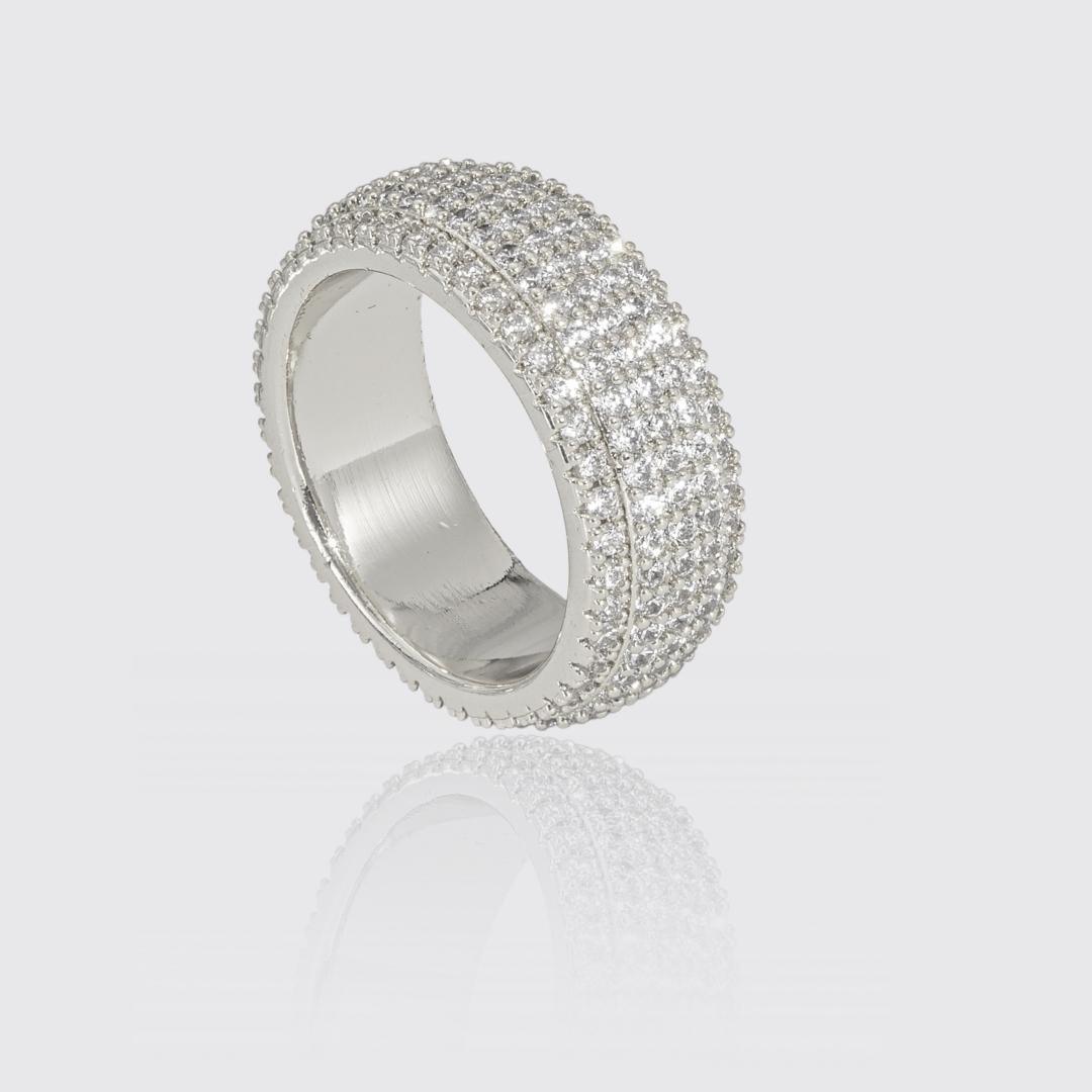 5 Row Paved Ring - White Gold - Image 2