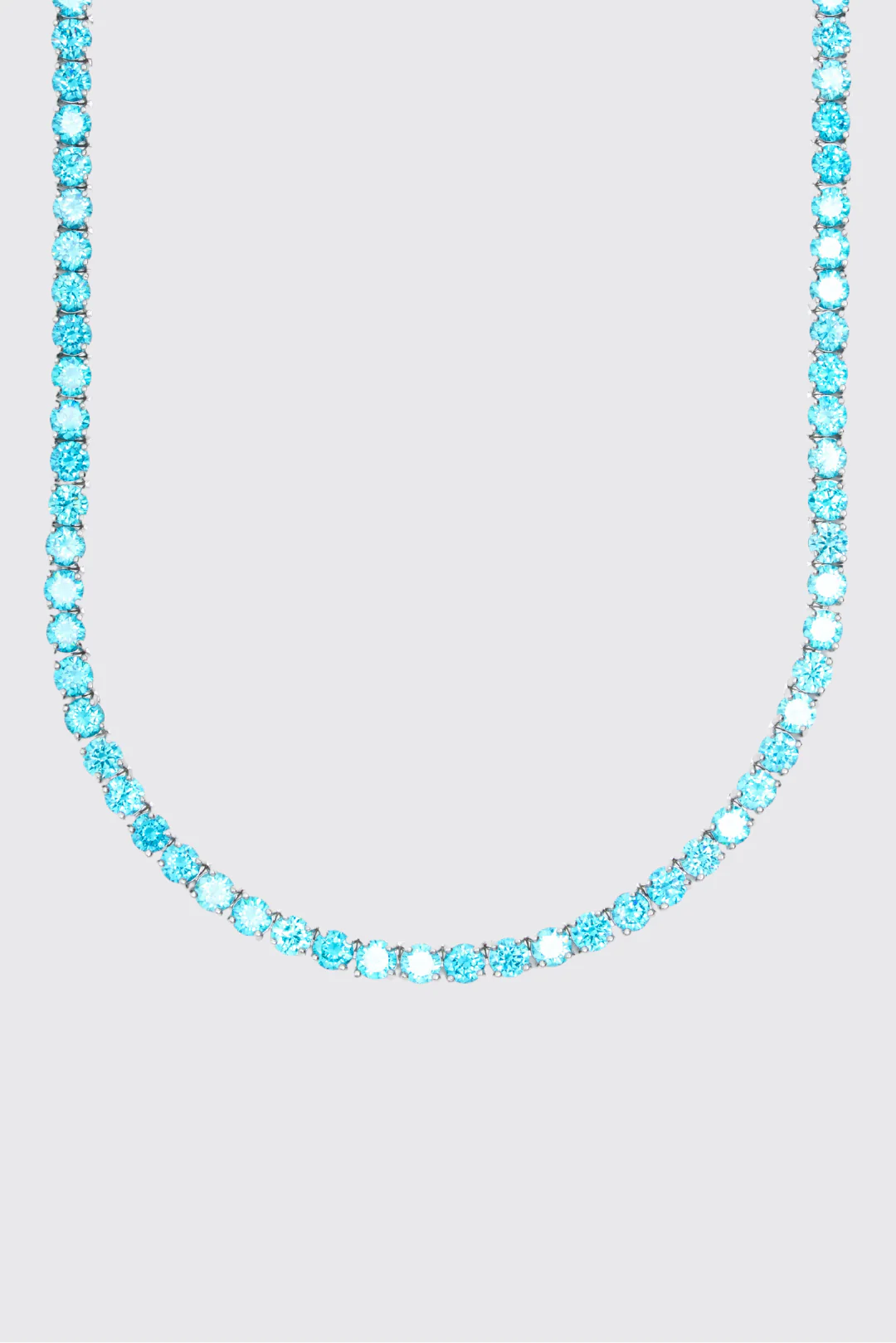 5mm Blue Diamond Tennis Chain - White Gold - Image 6
