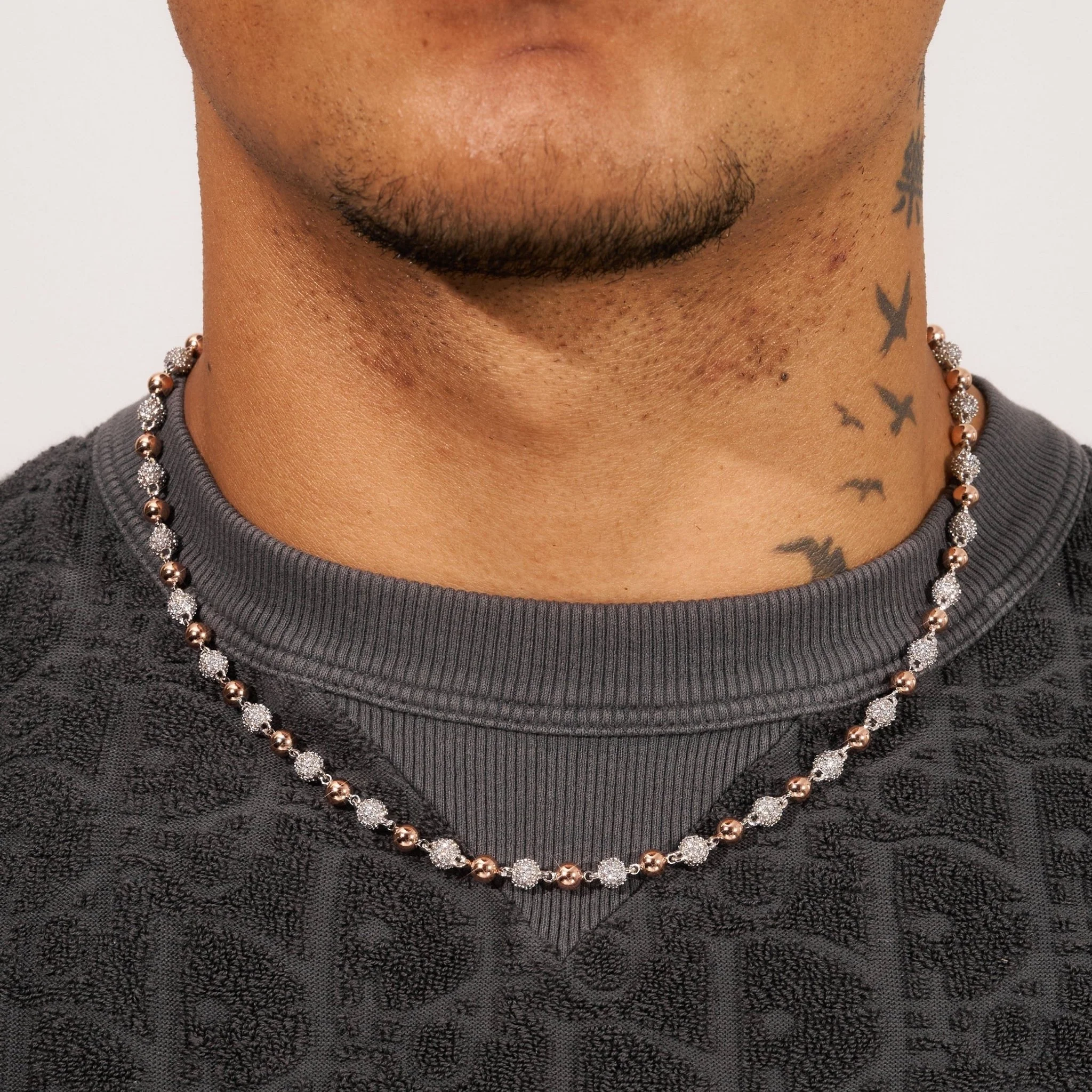 5mm ICED BALL CHAIN - TWO TONE - Image 4