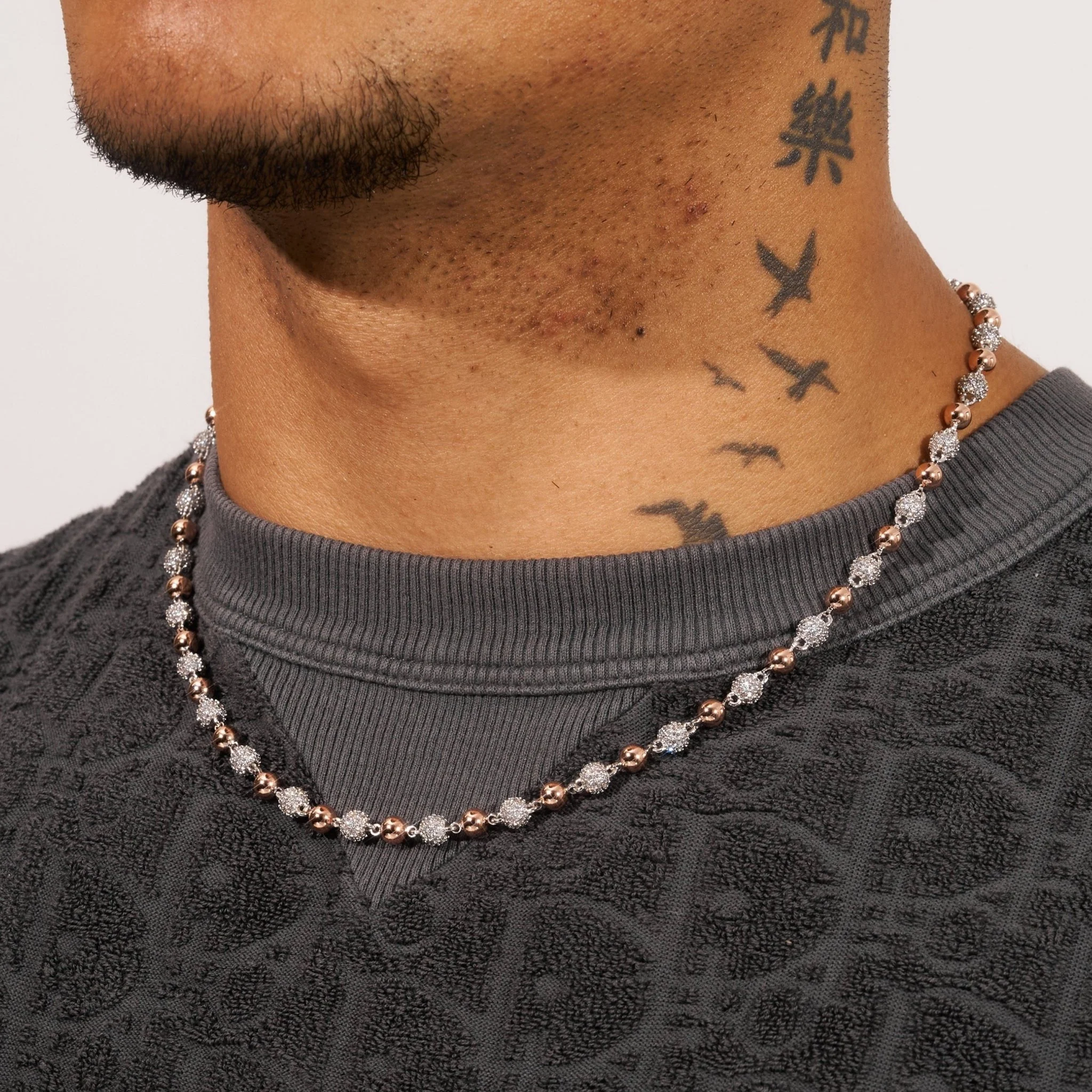 5mm ICED BALL CHAIN - TWO TONE - Image 5