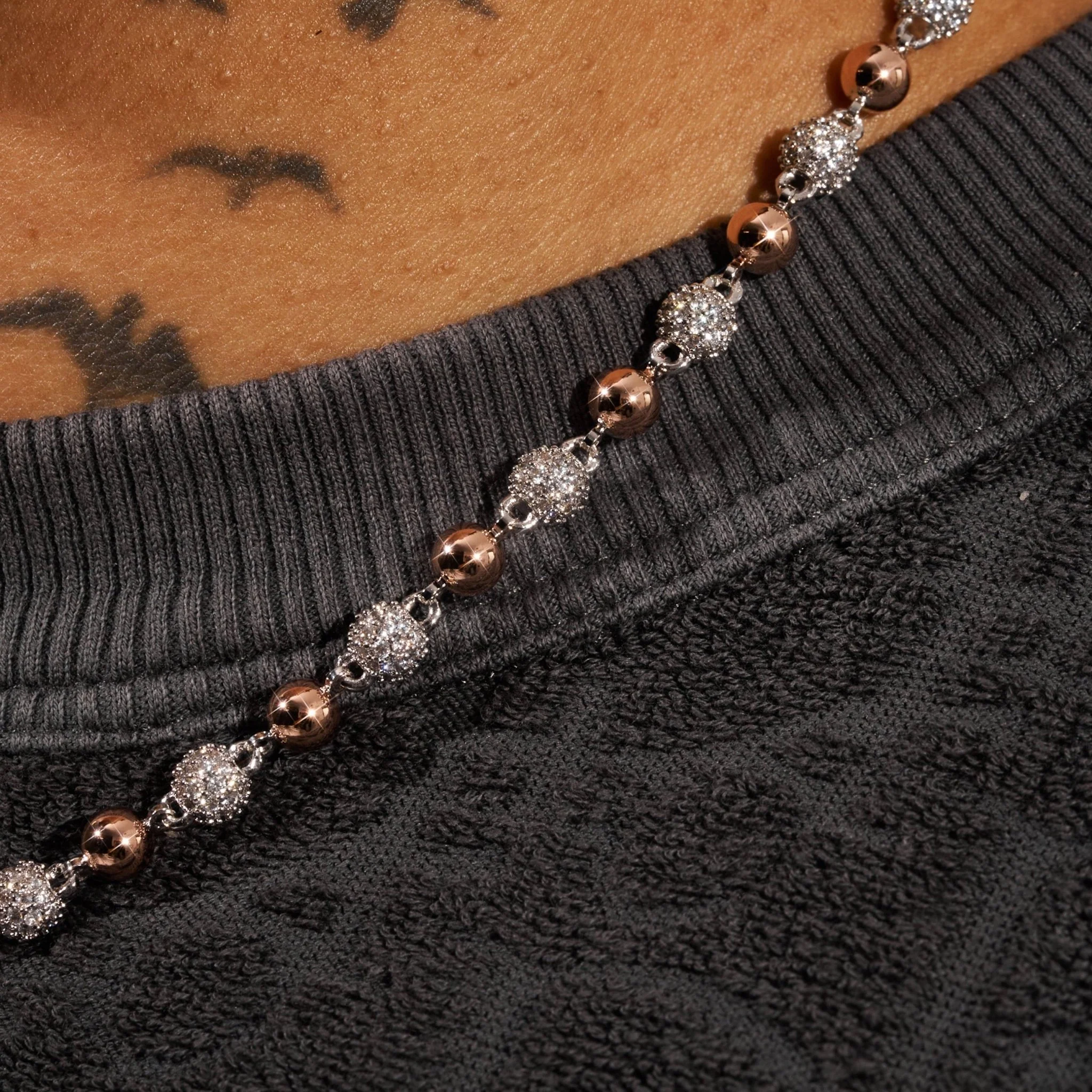 5mm ICED BALL CHAIN - TWO TONE - Image 6