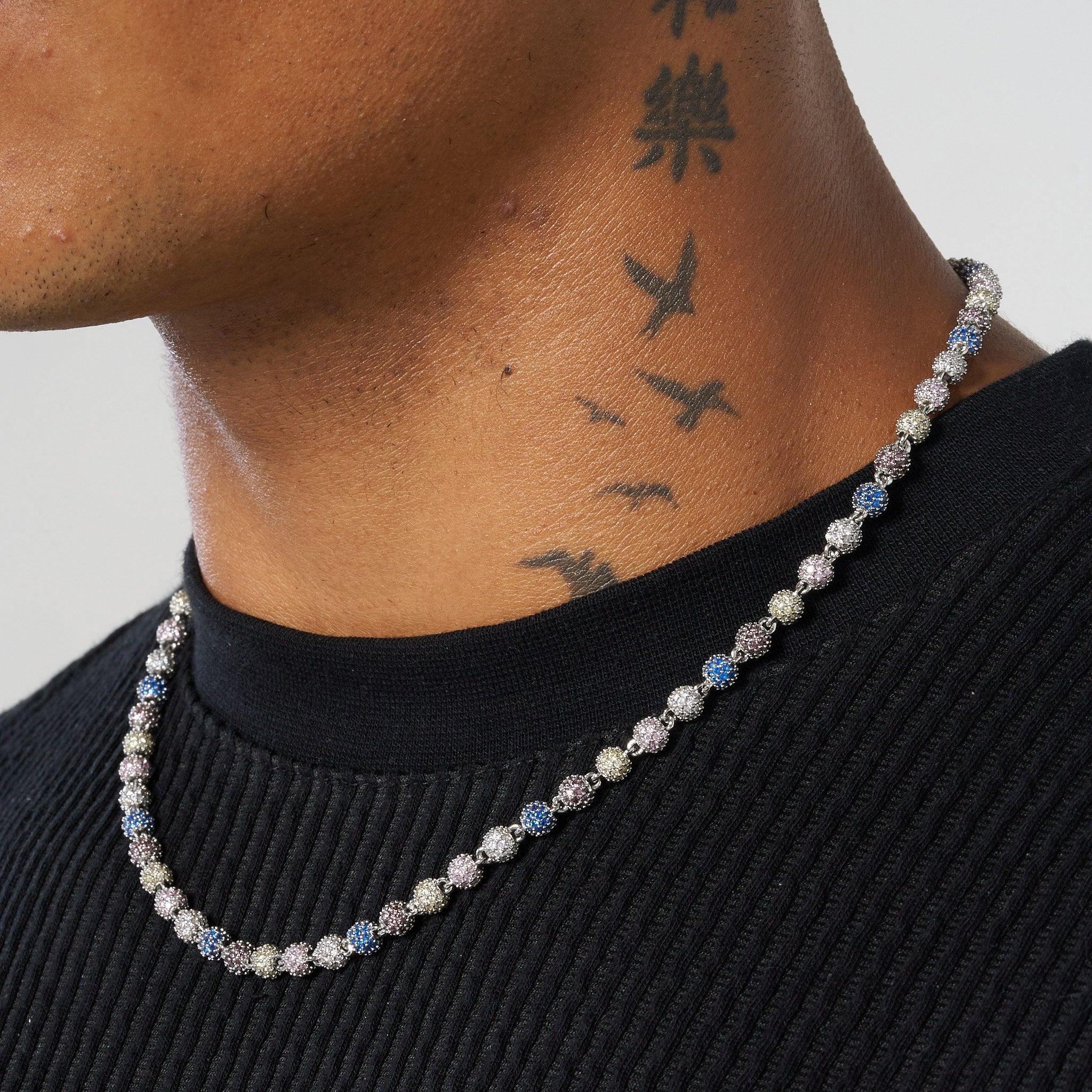 5mm ICED BALL CHAIN - WHITE GOLD - Image 2