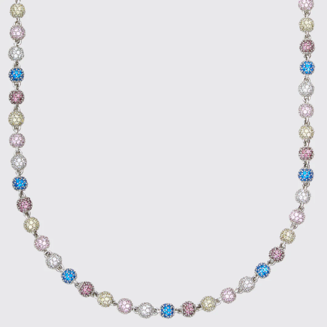 5mm ICED BALL CHAIN - WHITE GOLD - Image 5