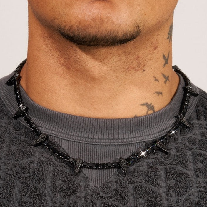 5mm PAVE SPIKE TENNIS CHAIN - BLACK - Image 4
