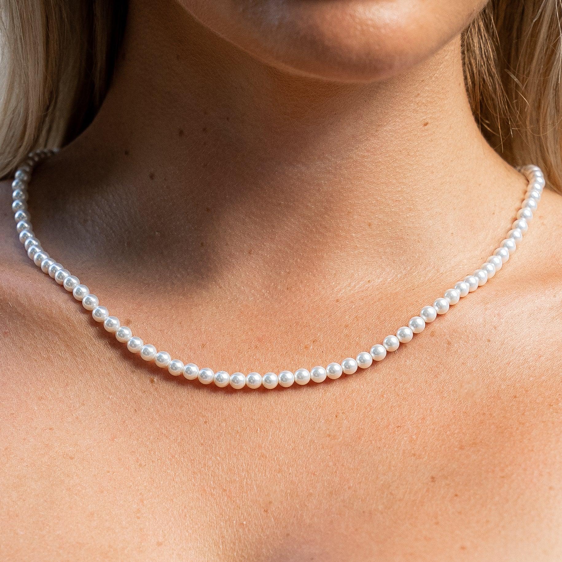 5mm Pearl Necklace - 925 silver - Image 4