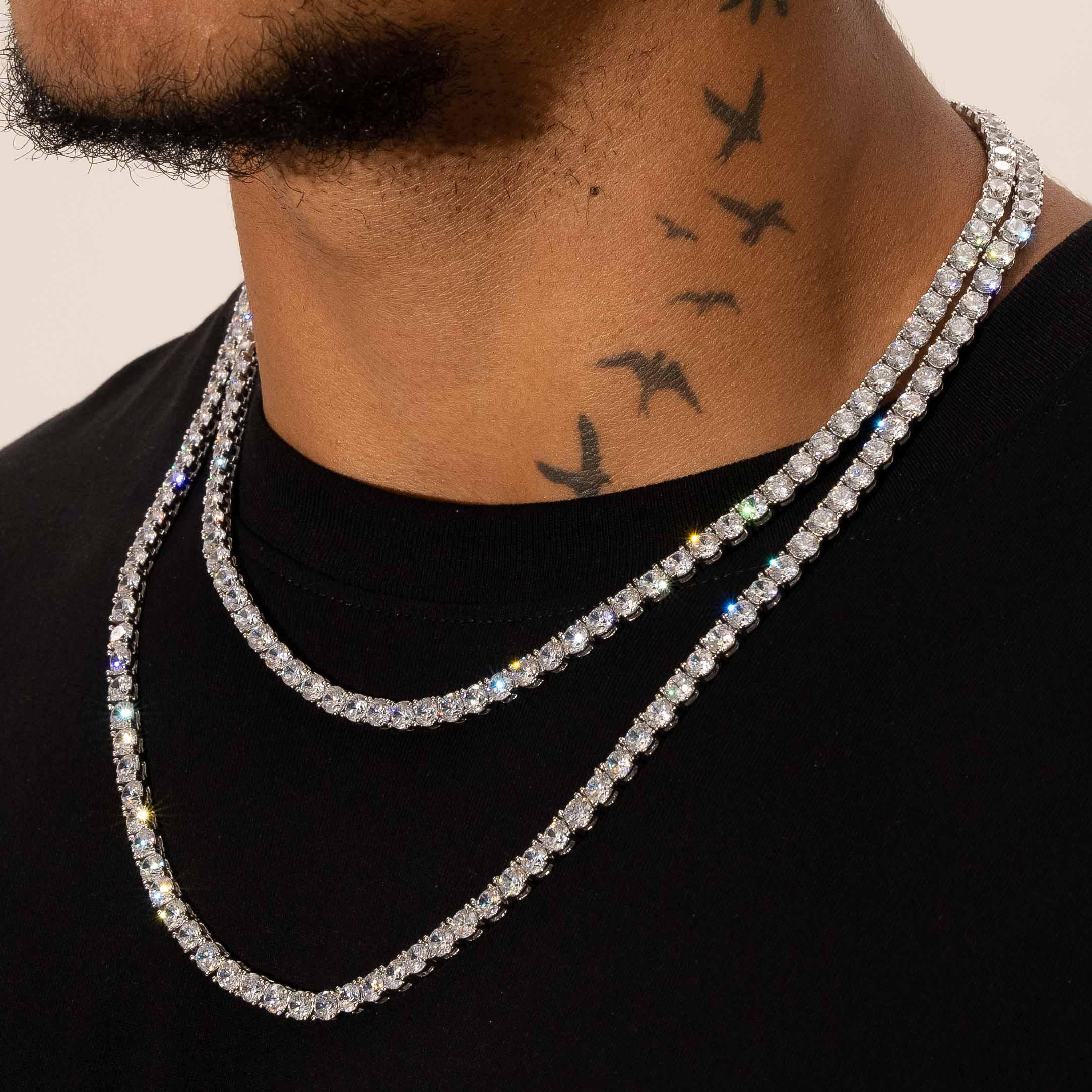 5mm Diamond Tennis Chain - 14k White Gold - Image 4