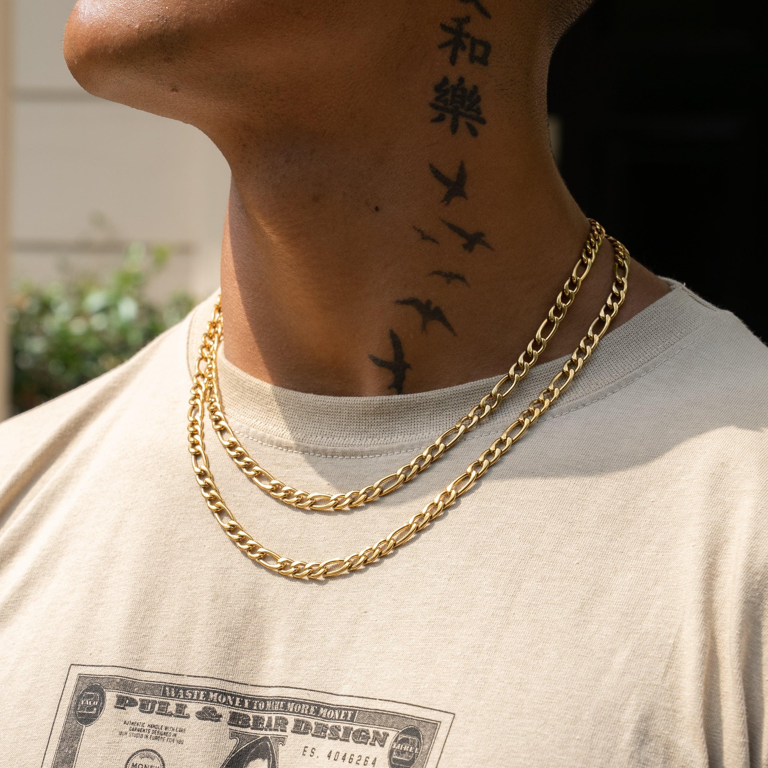 6mm Figaro Chain - Gold - Image 2