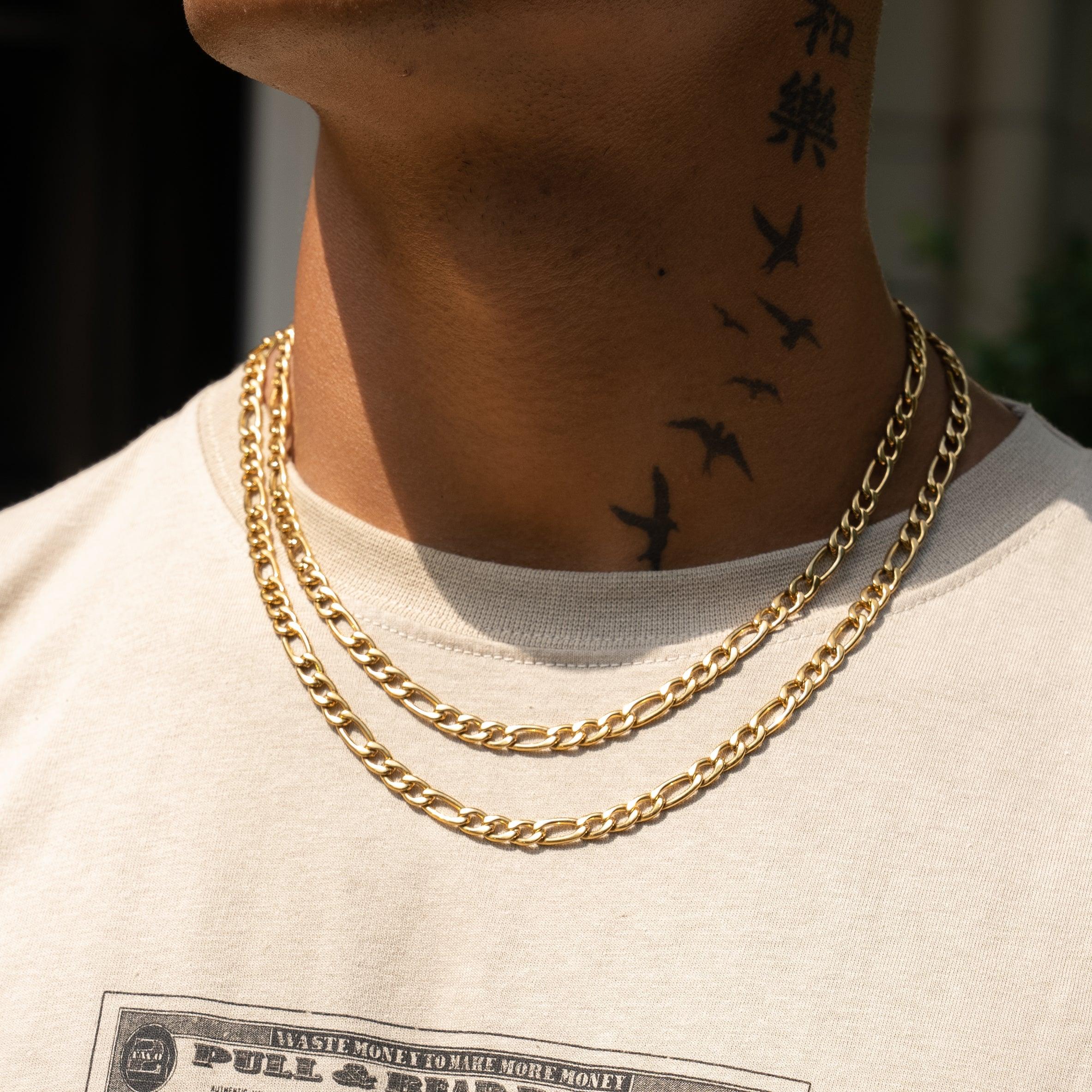 6mm Figaro Chain - Gold - Image 4