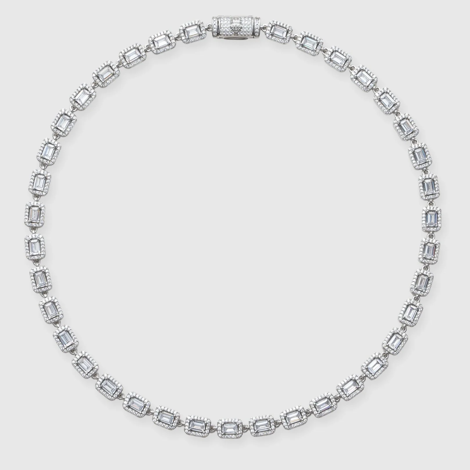 8mm CENTRE BAGUETTE CHAIN - WHITE GOLD - Image 5