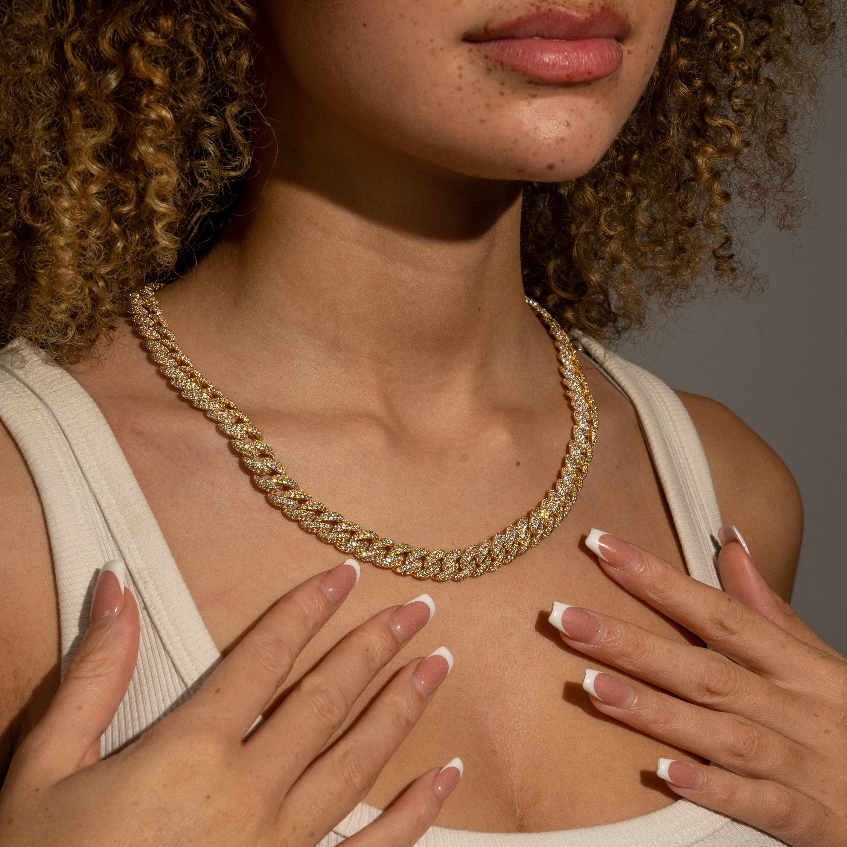 8mm Iced Cuban Link Chain - Gold - Image 2