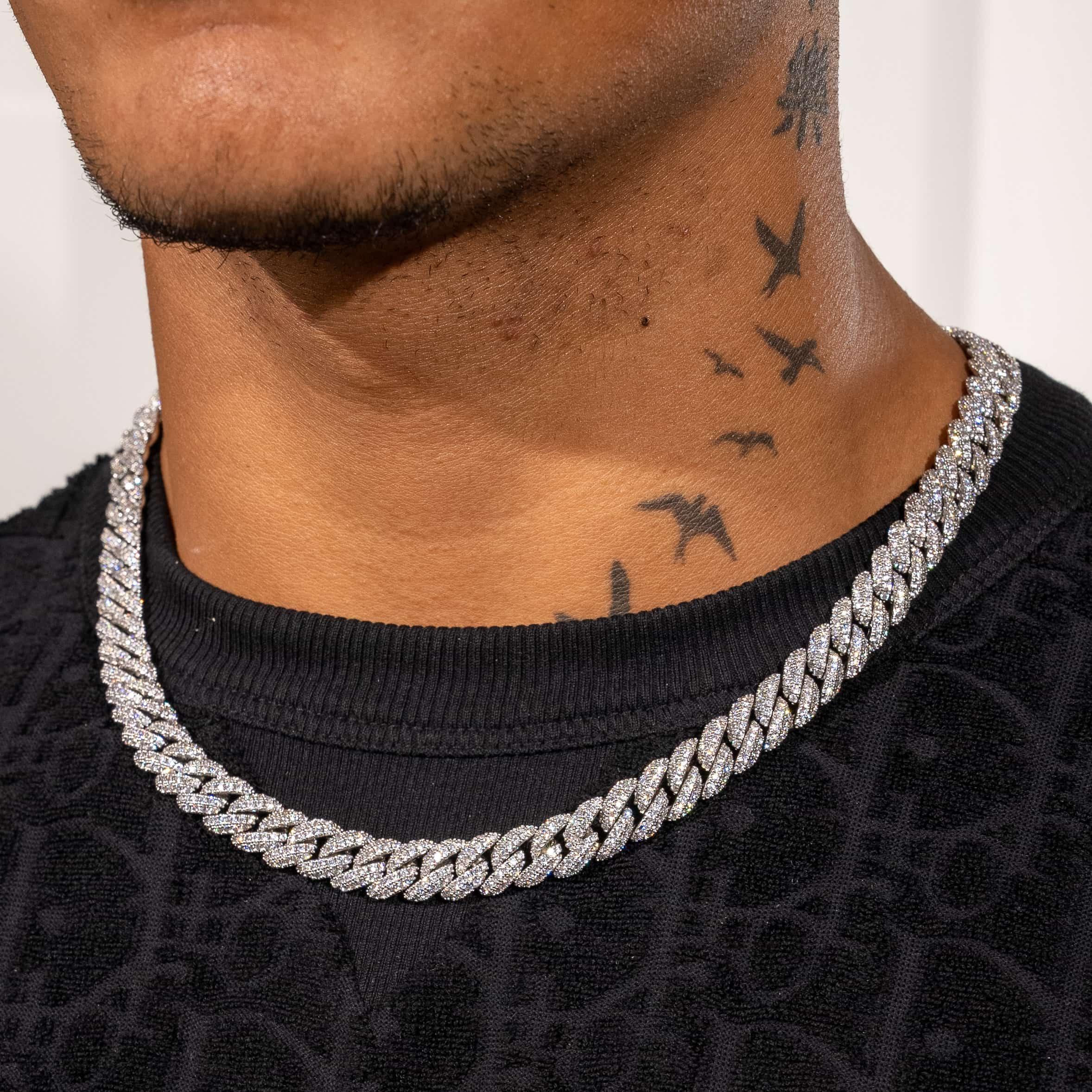 8mm Iced Cuban Link Chain - White Gold - Image 8