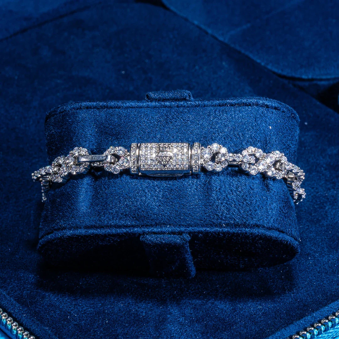 8mm ICED INFINITY BRACELET - WHITE GOLD - Image 2