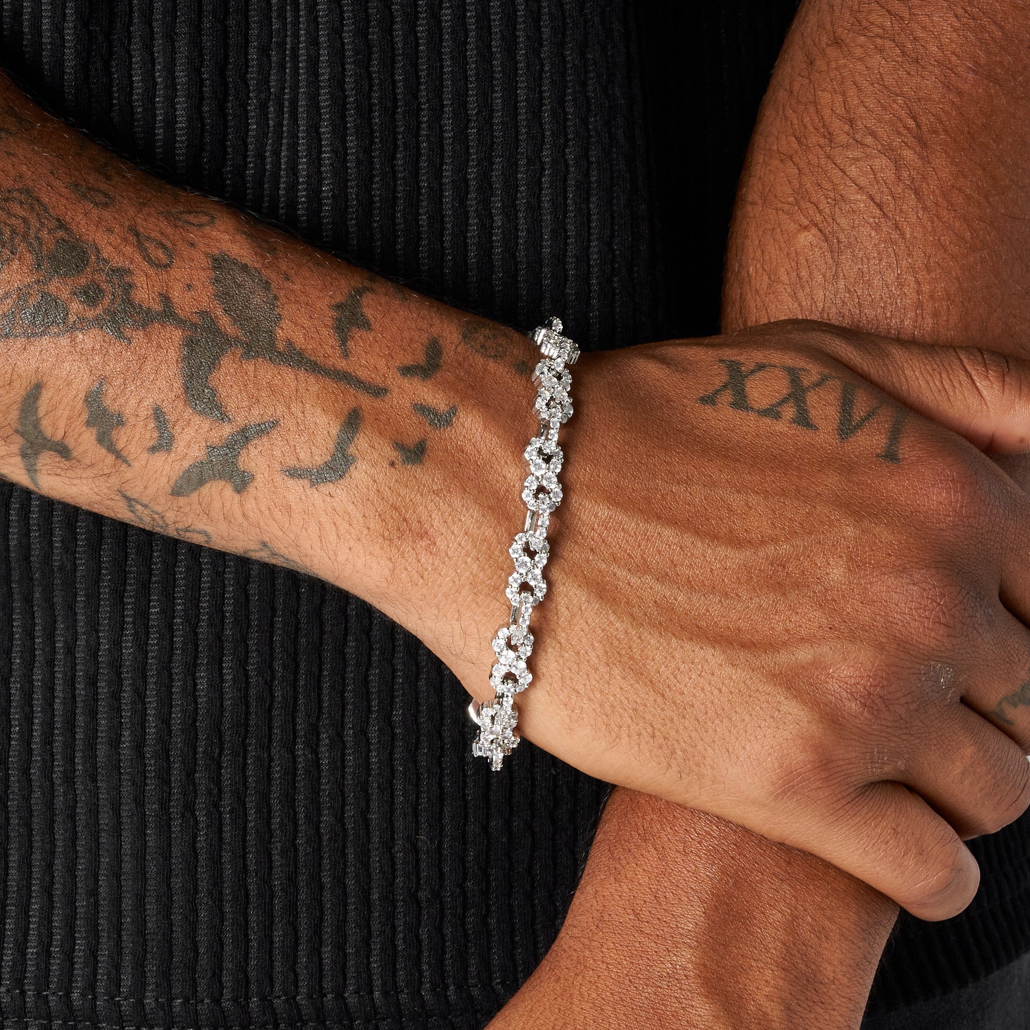 8mm ICED INFINITY BRACELET - WHITE GOLD - Image 6