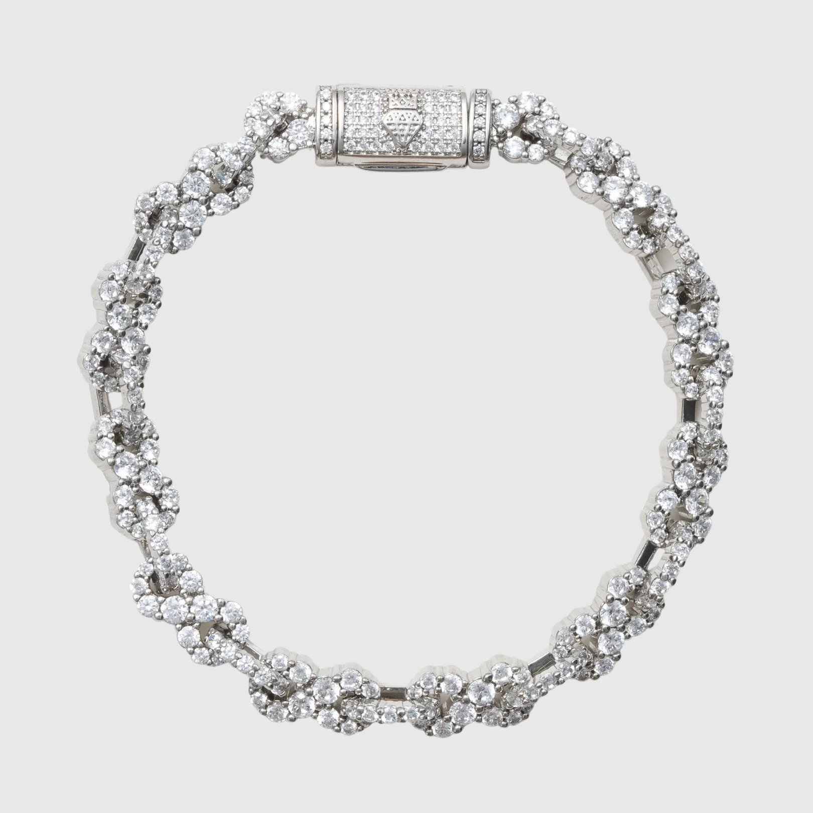 8mm ICED INFINITY BRACELET - WHITE GOLD - Image 7