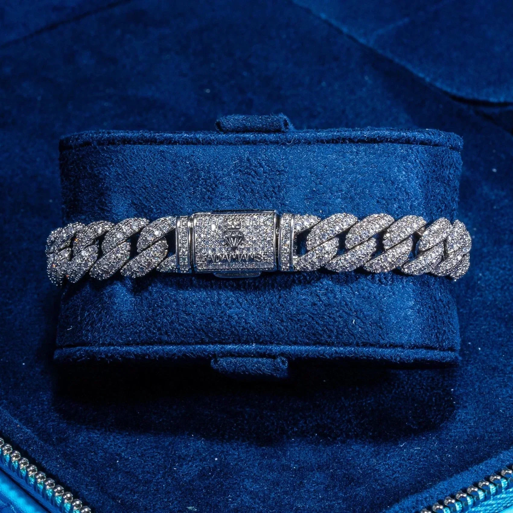 8mm Moissanite Cuban Link Bracelet - Silver - D Color - IF - Image 2